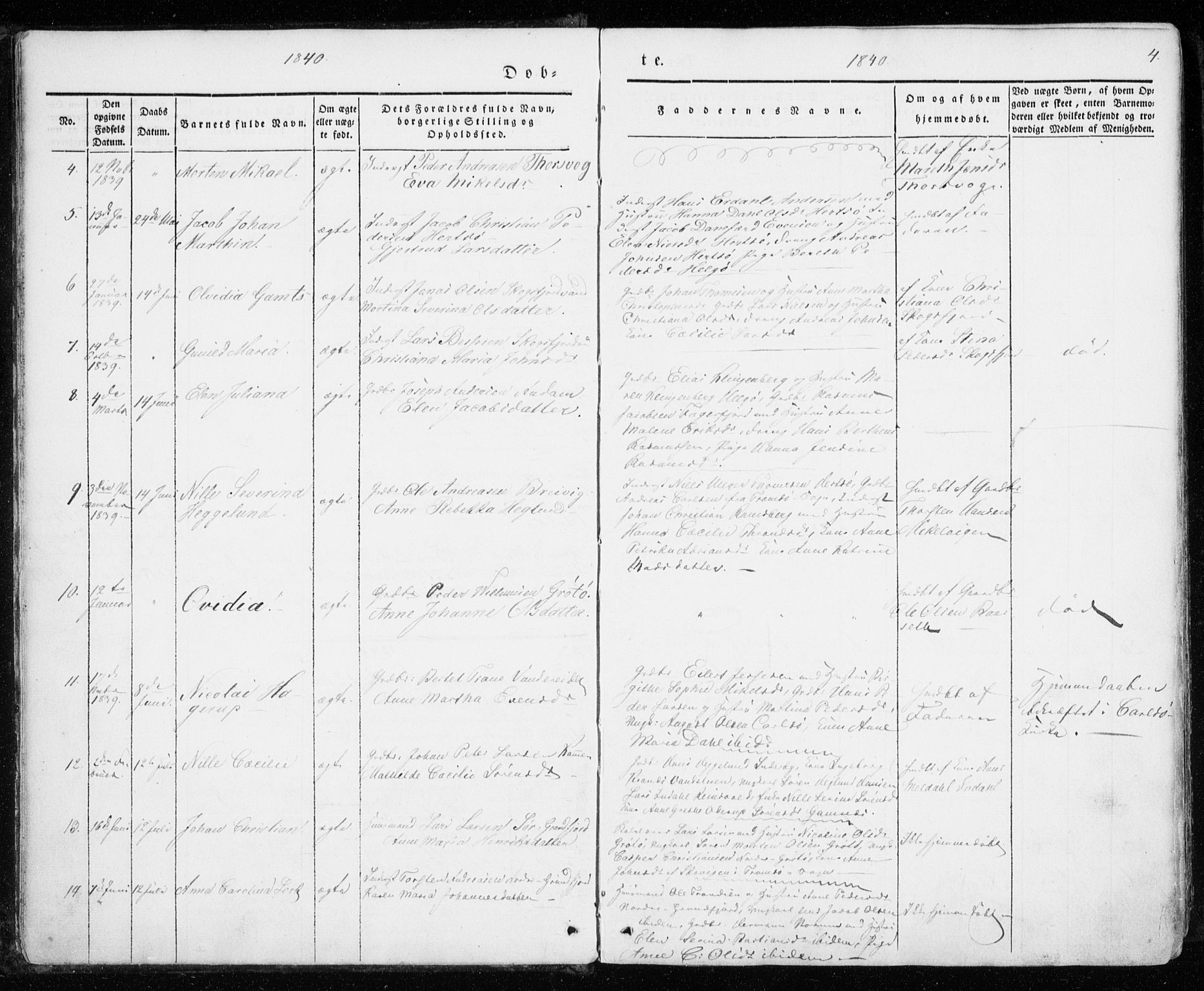 Karlsøy sokneprestembete, SATØ/S-1299/H/Ha/Haa/L0009kirke: Parish register (official) no. 9, 1838-1867, p. 4