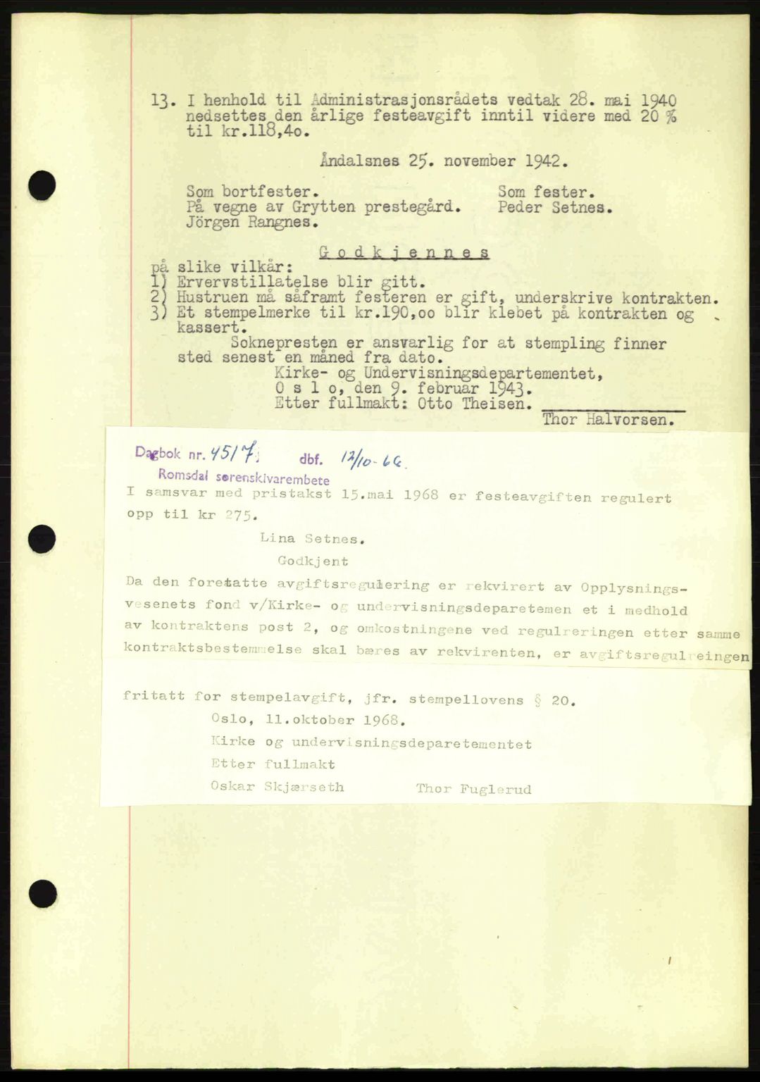 Romsdal sorenskriveri, AV/SAT-A-4149/1/2/2C: Mortgage book no. A13, 1942-1943, Diary no: : 369/1943