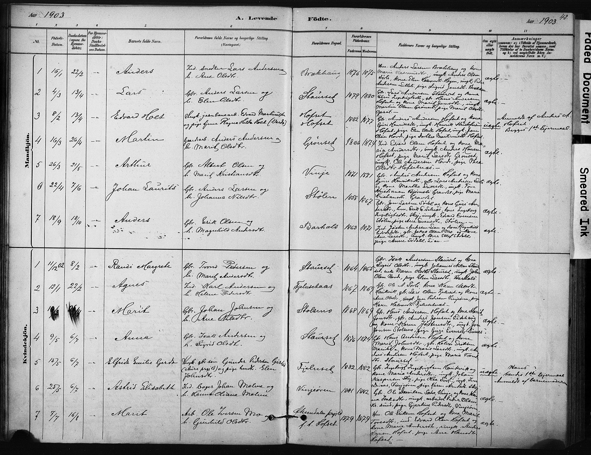 Ministerialprotokoller, klokkerbøker og fødselsregistre - Sør-Trøndelag, SAT/A-1456/631/L0512: Parish register (official) no. 631A01, 1879-1912, p. 48