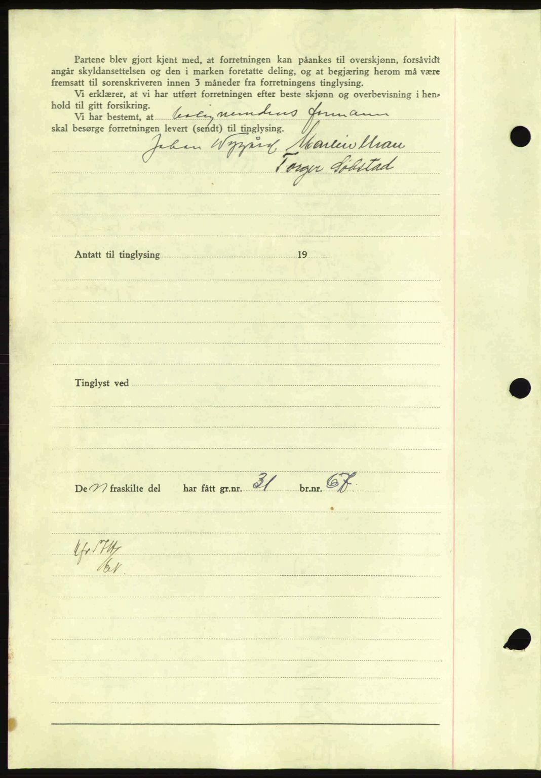 Nordmøre sorenskriveri, AV/SAT-A-4132/1/2/2Ca: Mortgage book no. A87, 1939-1940, Diary no: : 444/1940