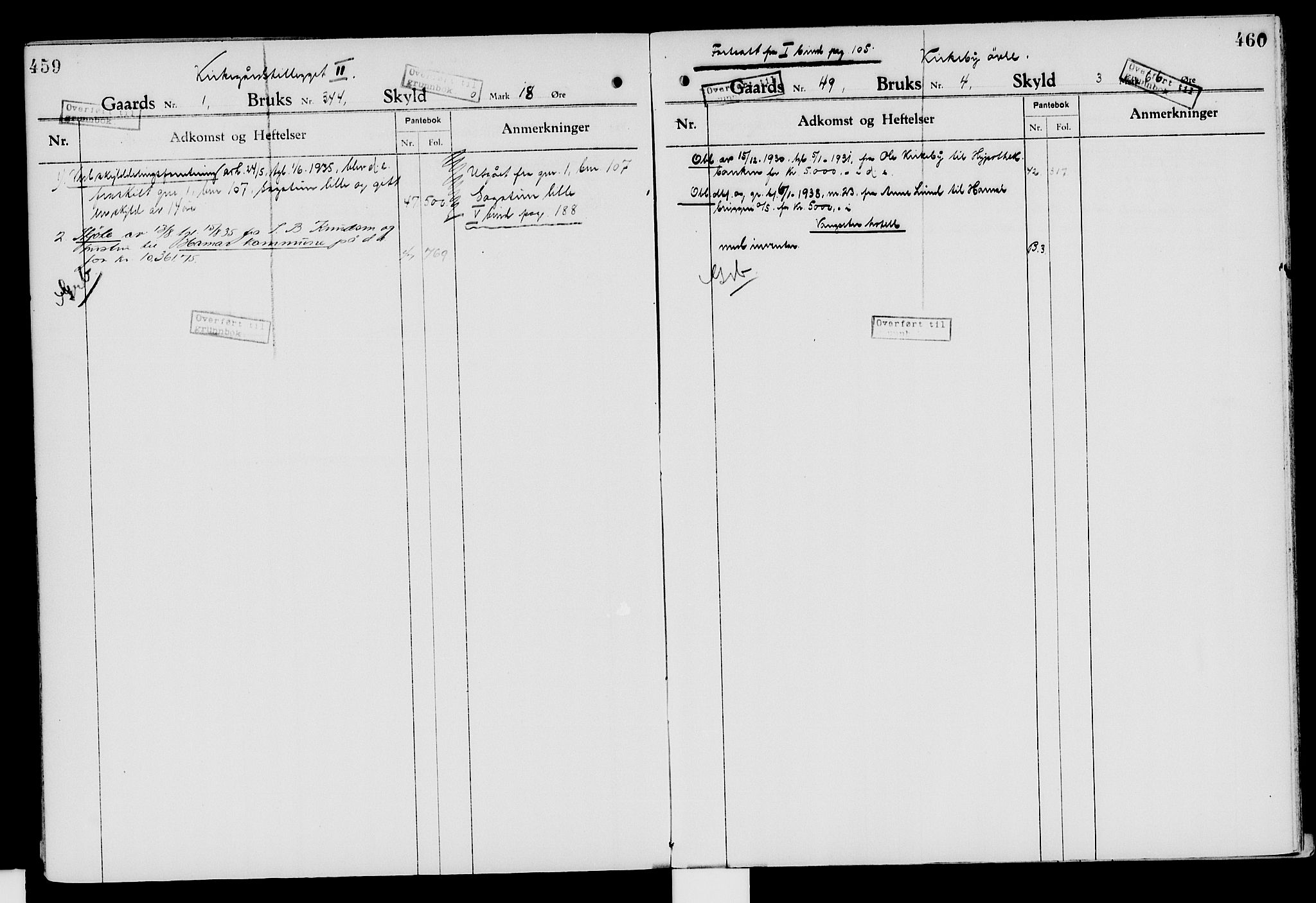 Nord-Hedmark sorenskriveri, SAH/TING-012/H/Ha/Had/Hade/L0007: Mortgage register no. 4.7, 1924-1940, p. 459-460