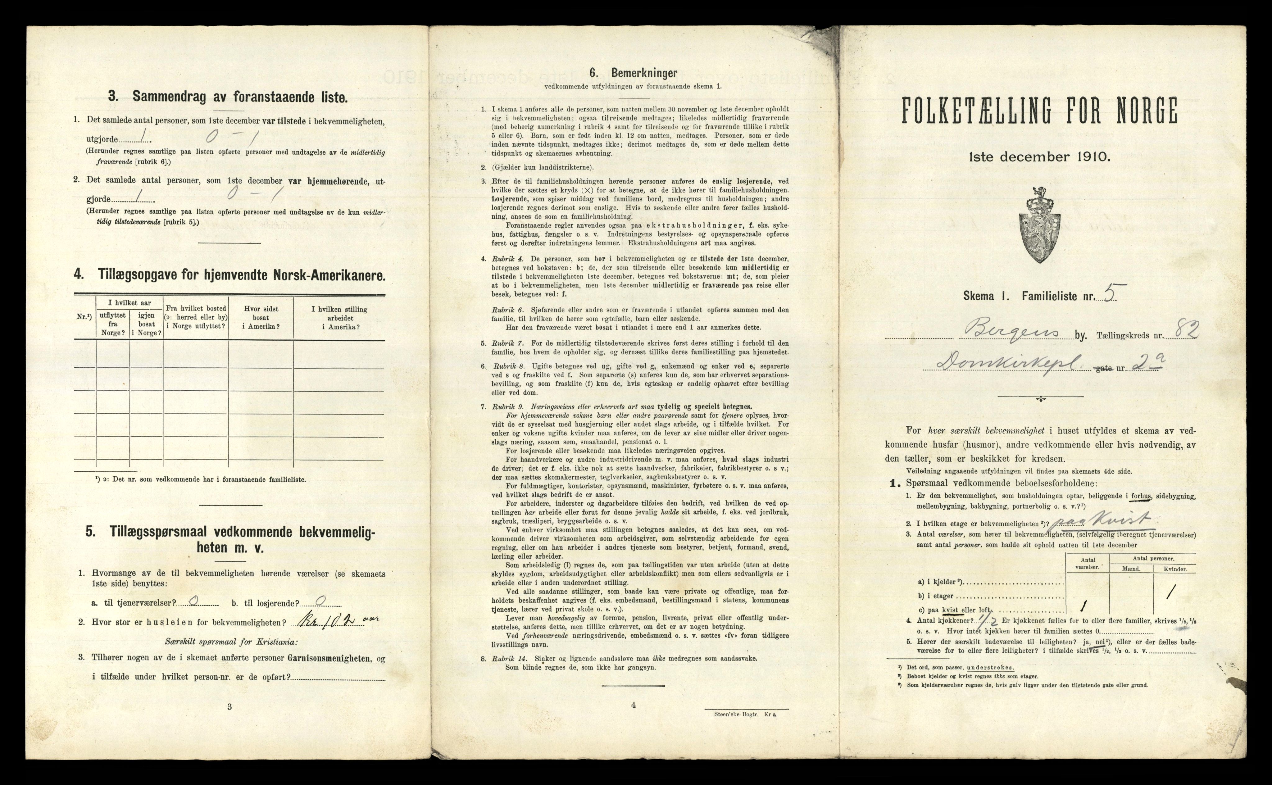 RA, 1910 census for Bergen, 1910, p. 29103