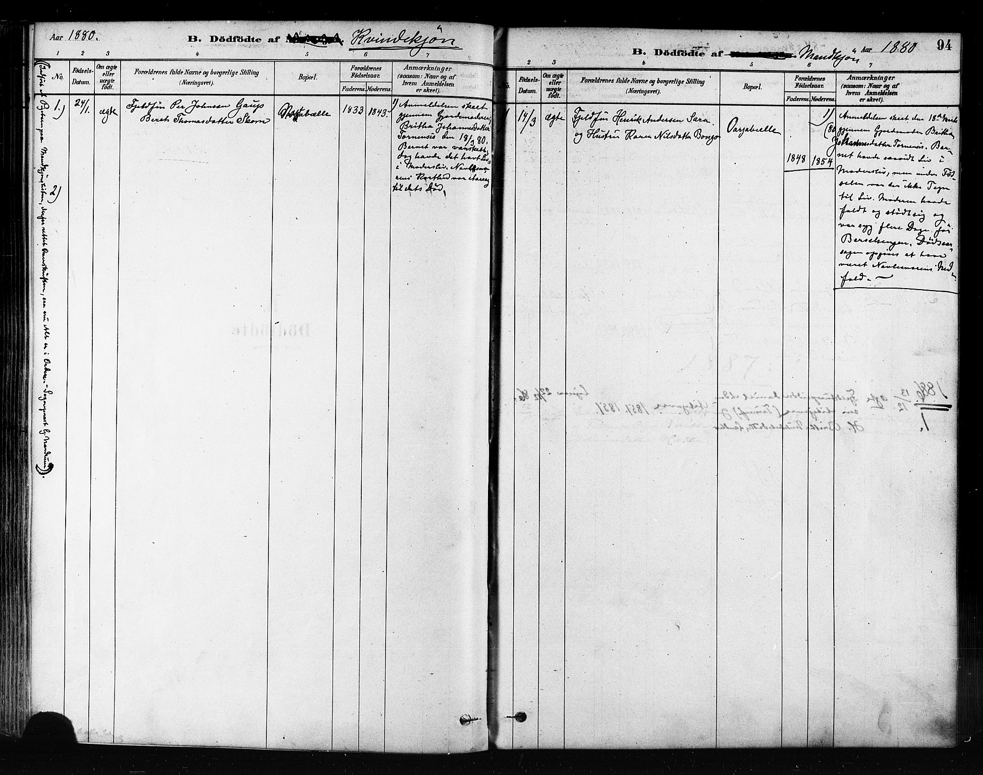 Kautokeino sokneprestembete, AV/SATØ-S-1340/H/Ha/L0004.kirke: Parish register (official) no. 4, 1877-1896, p. 94