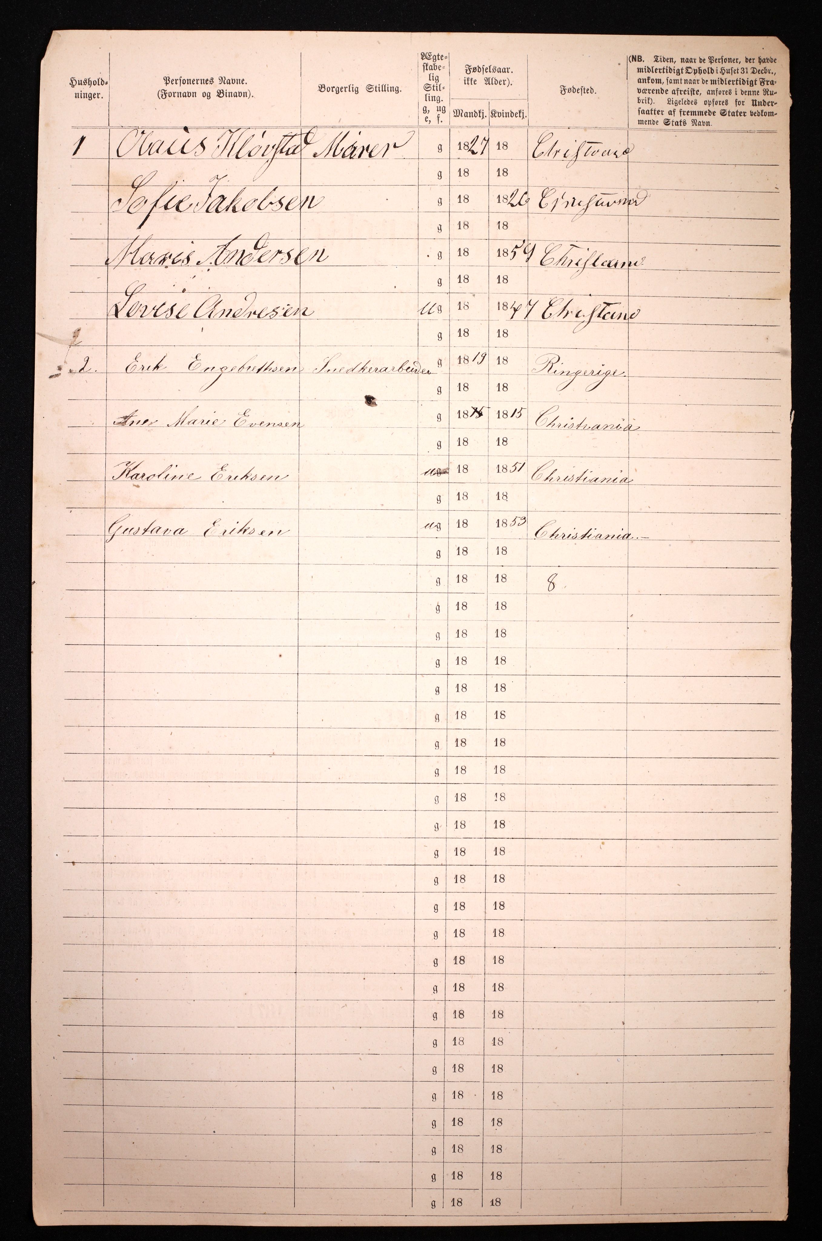 RA, 1870 census for 0301 Kristiania, 1870, p. 856