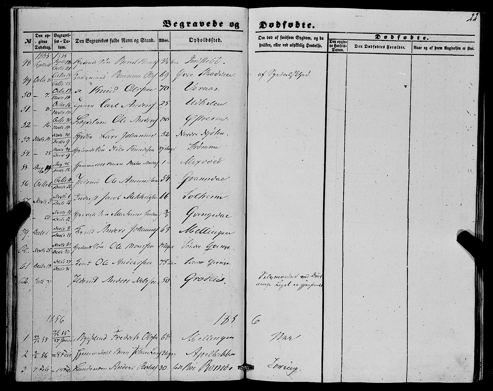 Lindås Sokneprestembete, AV/SAB-A-76701/H/Haa/Haaa/L0015: Parish register (official) no. A 15, 1848-1862, p. 22