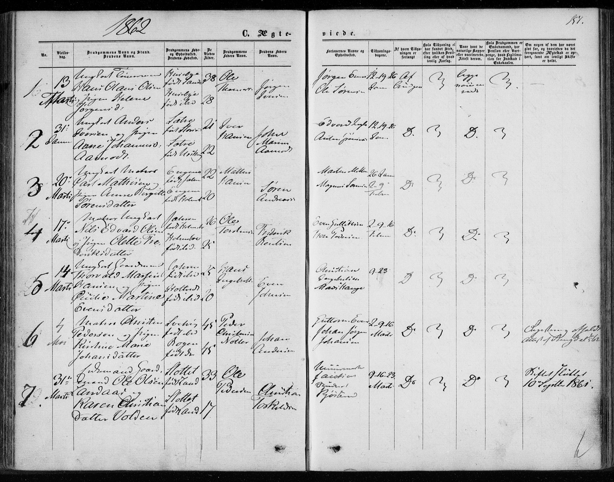 Hurum kirkebøker, SAKO/A-229/F/Fa/L0012: Parish register (official) no. 12, 1861-1875, p. 151