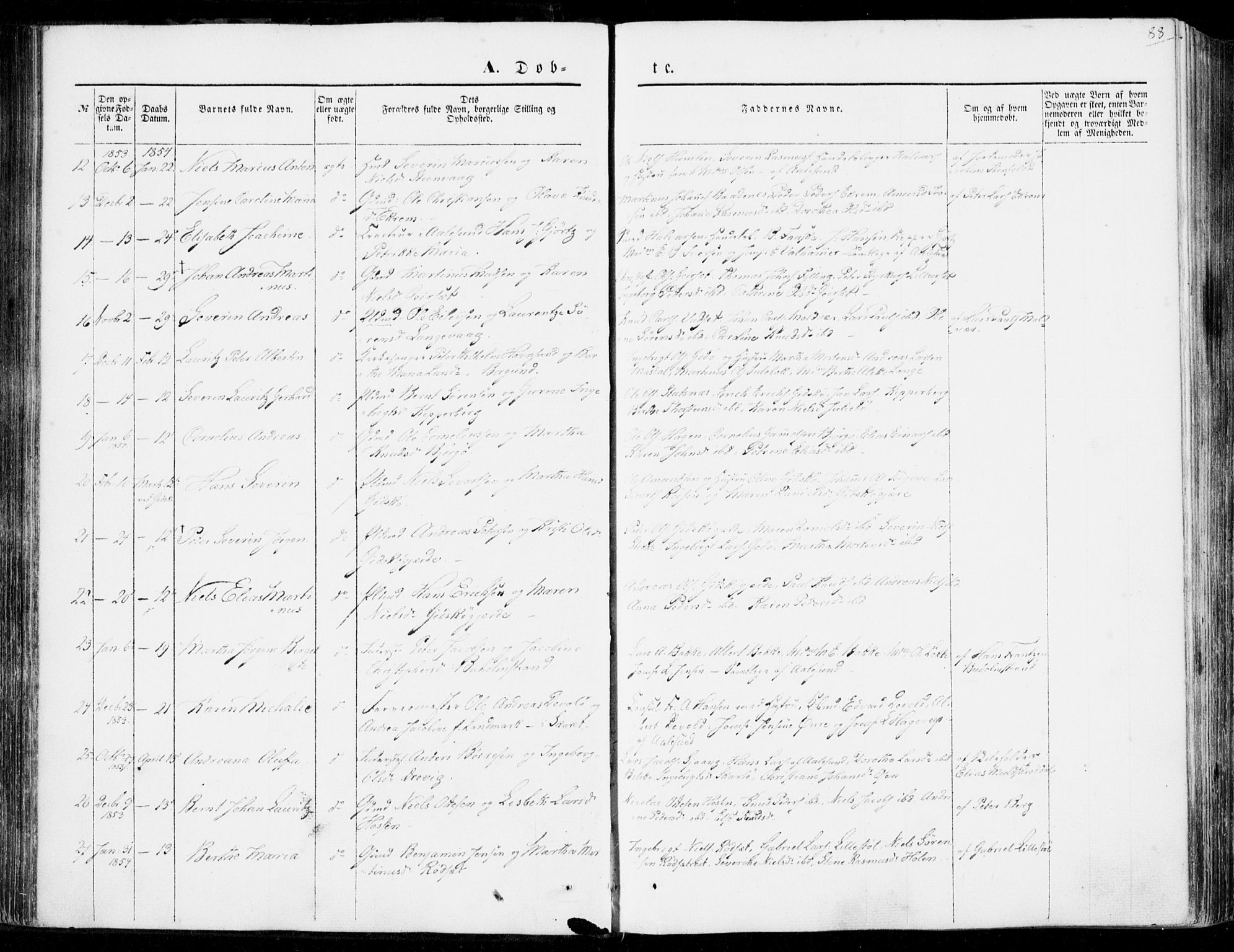 Ministerialprotokoller, klokkerbøker og fødselsregistre - Møre og Romsdal, AV/SAT-A-1454/528/L0397: Parish register (official) no. 528A08, 1848-1858, p. 88