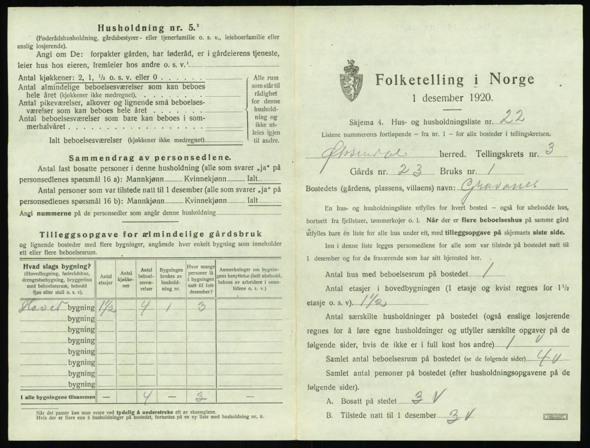 SAT, 1920 census for Øksendal, 1920, p. 221