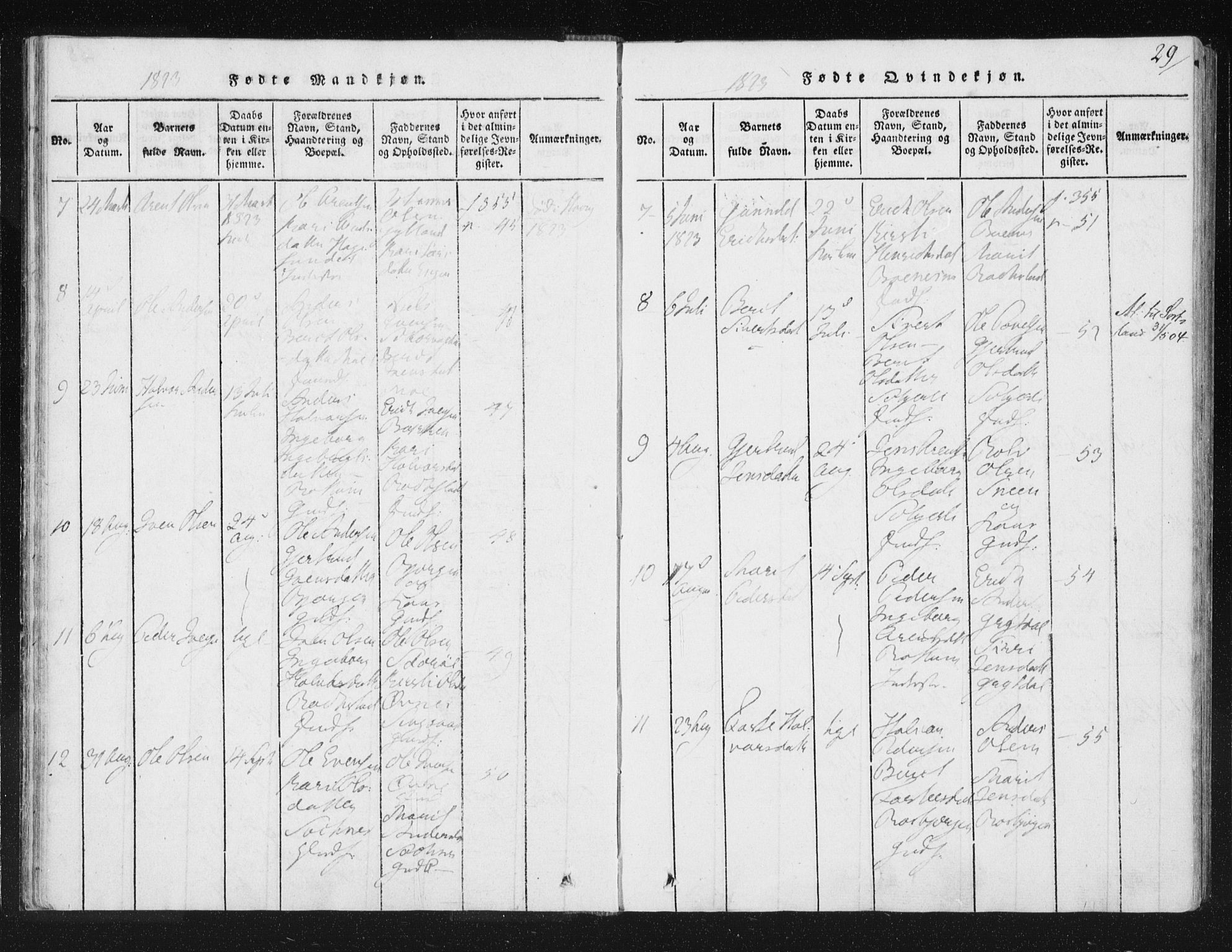 Ministerialprotokoller, klokkerbøker og fødselsregistre - Sør-Trøndelag, SAT/A-1456/687/L0996: Parish register (official) no. 687A04, 1816-1842, p. 29