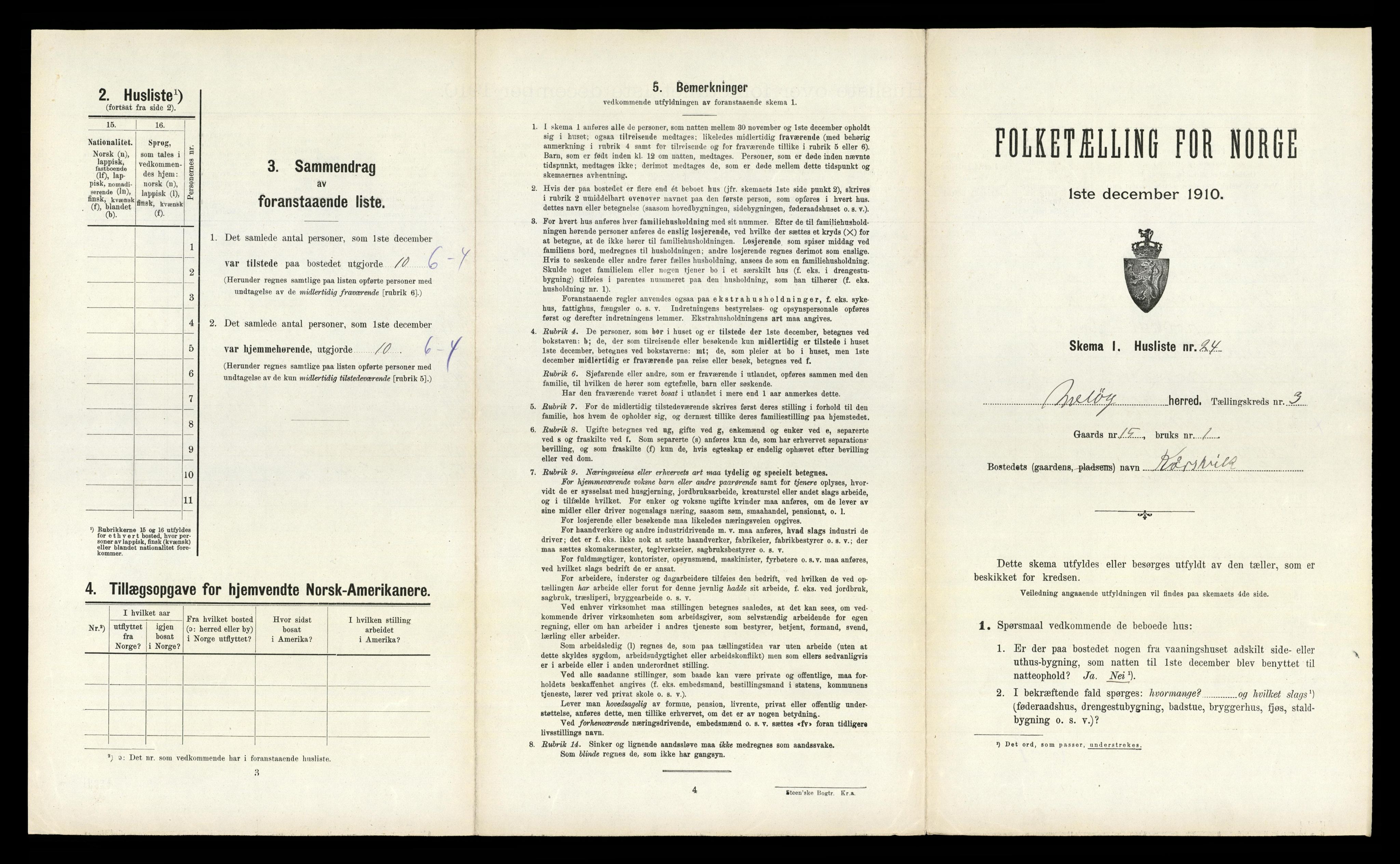 RA, 1910 census for Meløy, 1910, p. 284