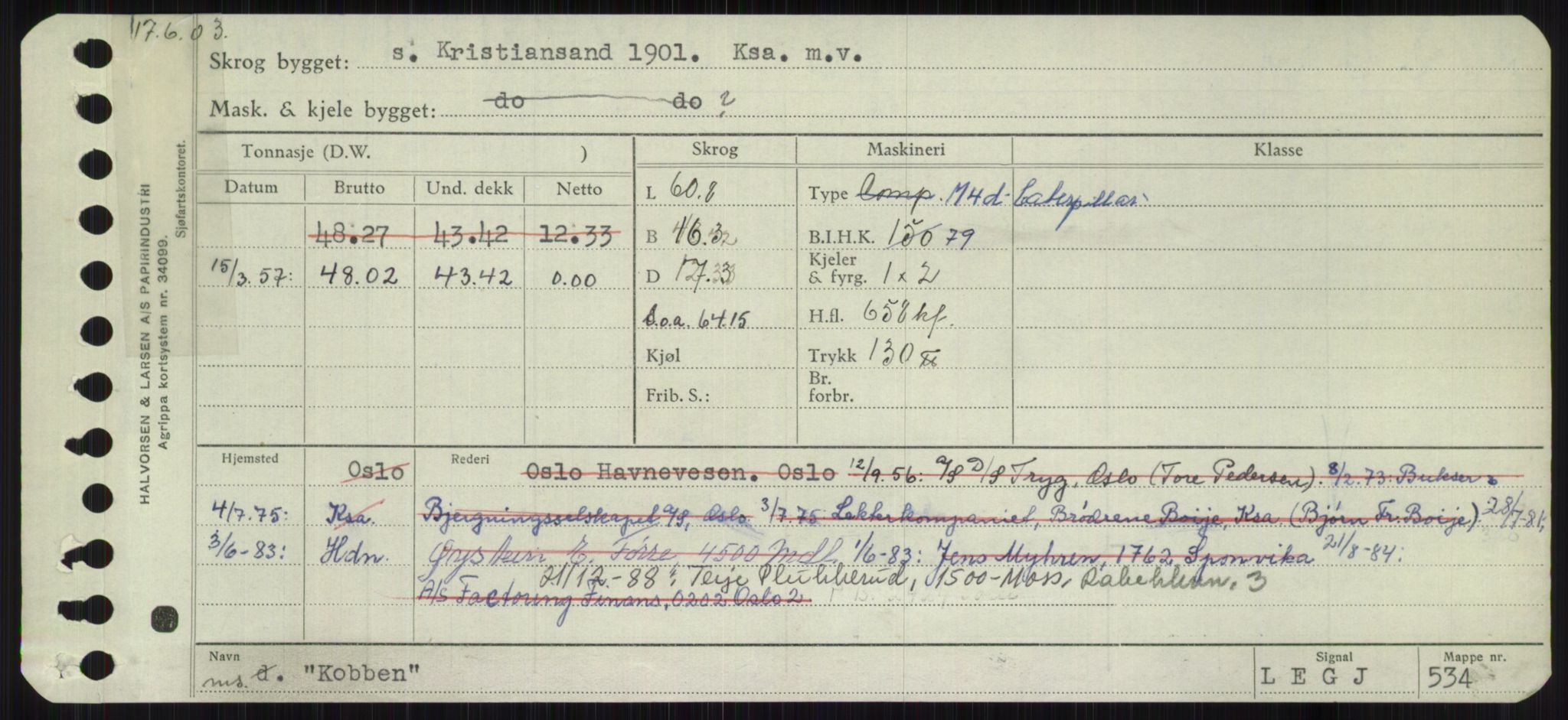 Sjøfartsdirektoratet med forløpere, Skipsmålingen, AV/RA-S-1627/H/Ha/L0003/0001: Fartøy, Hilm-Mar / Fartøy, Hilm-Kol, p. 851