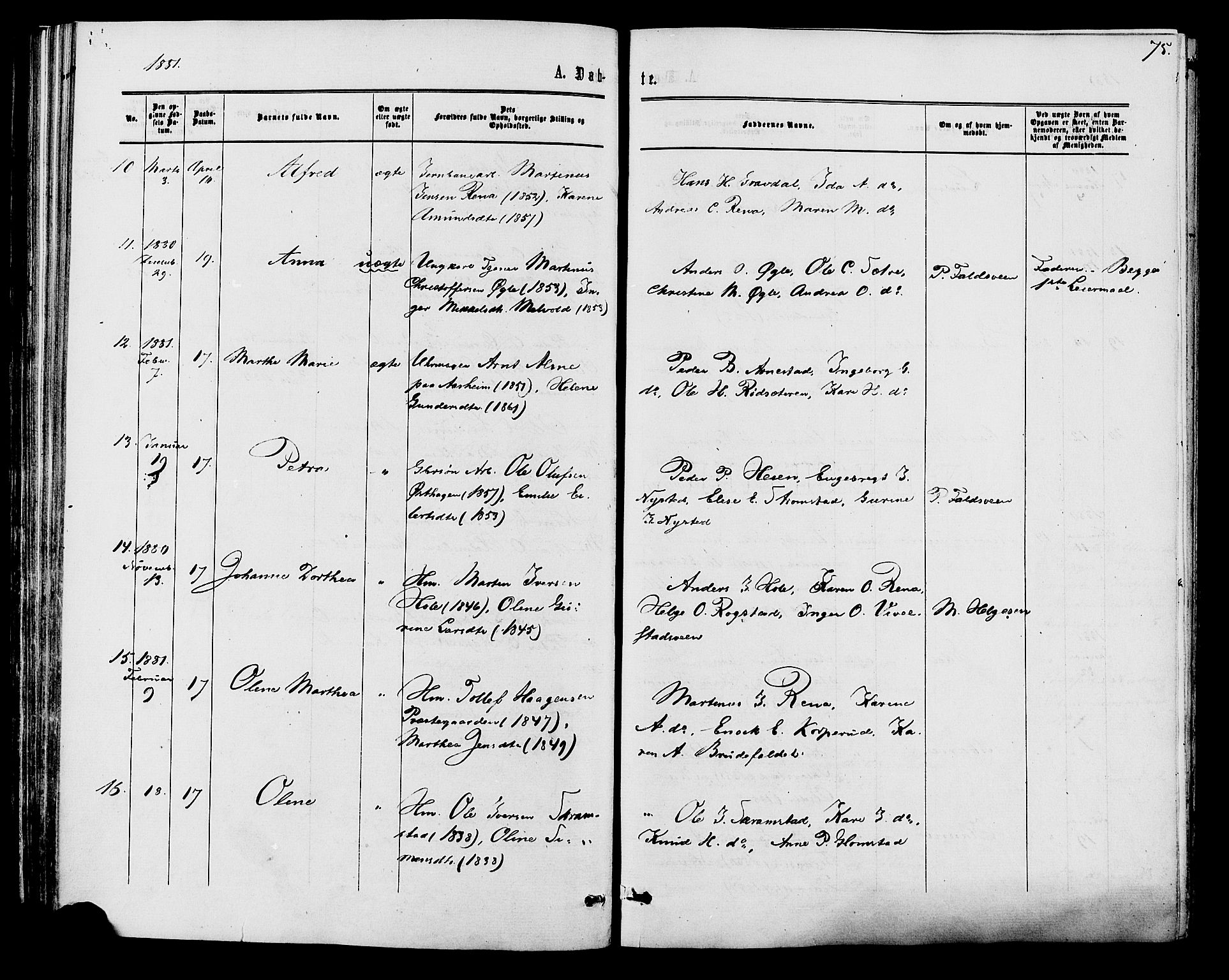 Åmot prestekontor, Hedmark, AV/SAH-PREST-056/H/Ha/Haa/L0009: Parish register (official) no. 9, 1875-1883, p. 75