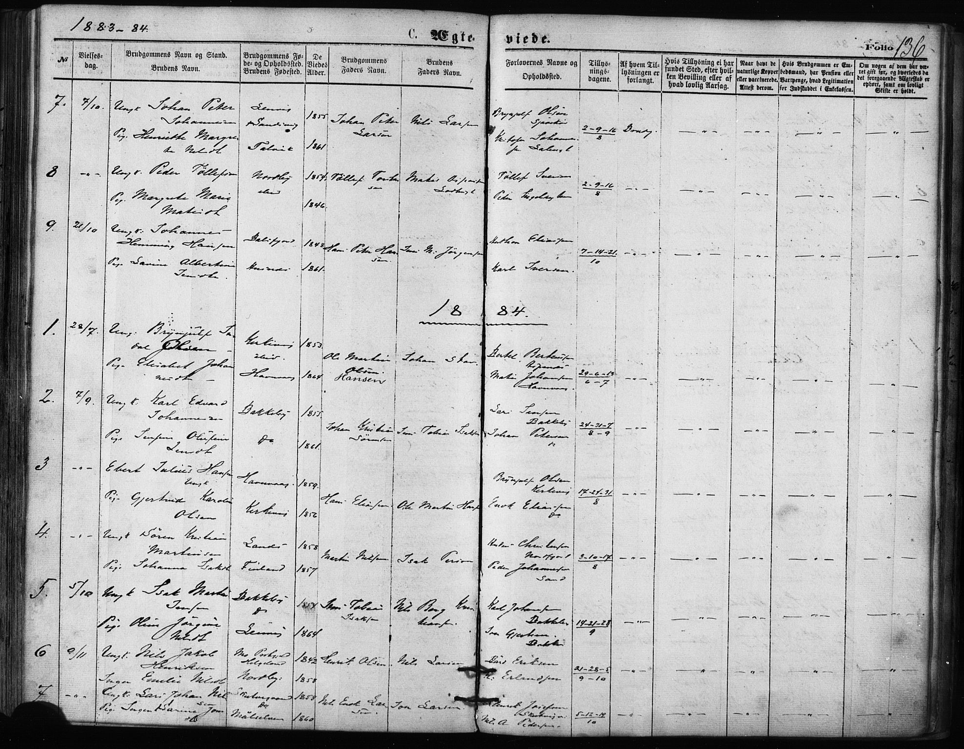 Balsfjord sokneprestembete, SATØ/S-1303/G/Ga/L0002kirke: Parish register (official) no. 2, 1871-1886, p. 136