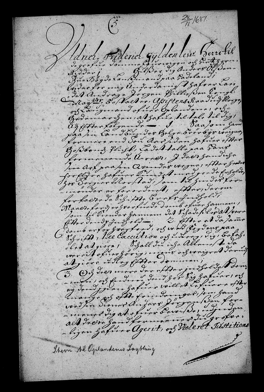 Stattholderembetet 1572-1771, RA/EA-2870/Af/L0002: Avskrifter av vedlegg til originale supplikker, nummerert i samsvar med supplikkbøkene, 1687-1689, p. 74