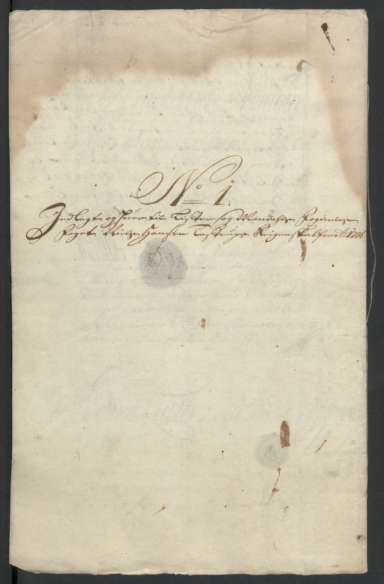 Rentekammeret inntil 1814, Reviderte regnskaper, Fogderegnskap, RA/EA-4092/R43/L2551: Fogderegnskap Lista og Mandal, 1705-1709, p. 263