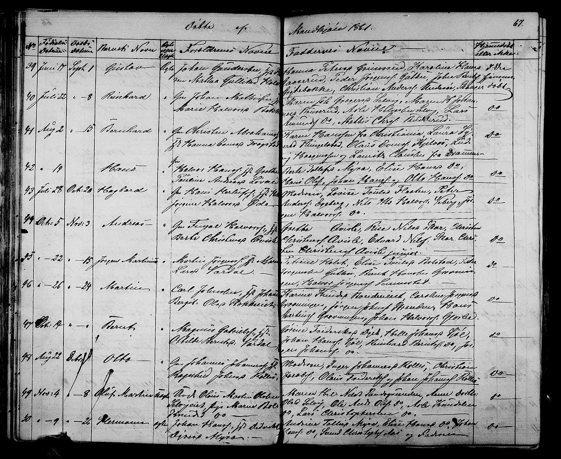 Sande Kirkebøker, AV/SAKO-A-53/G/Ga/L0002: Parish register (copy) no. 2, 1847-1863, p. 67