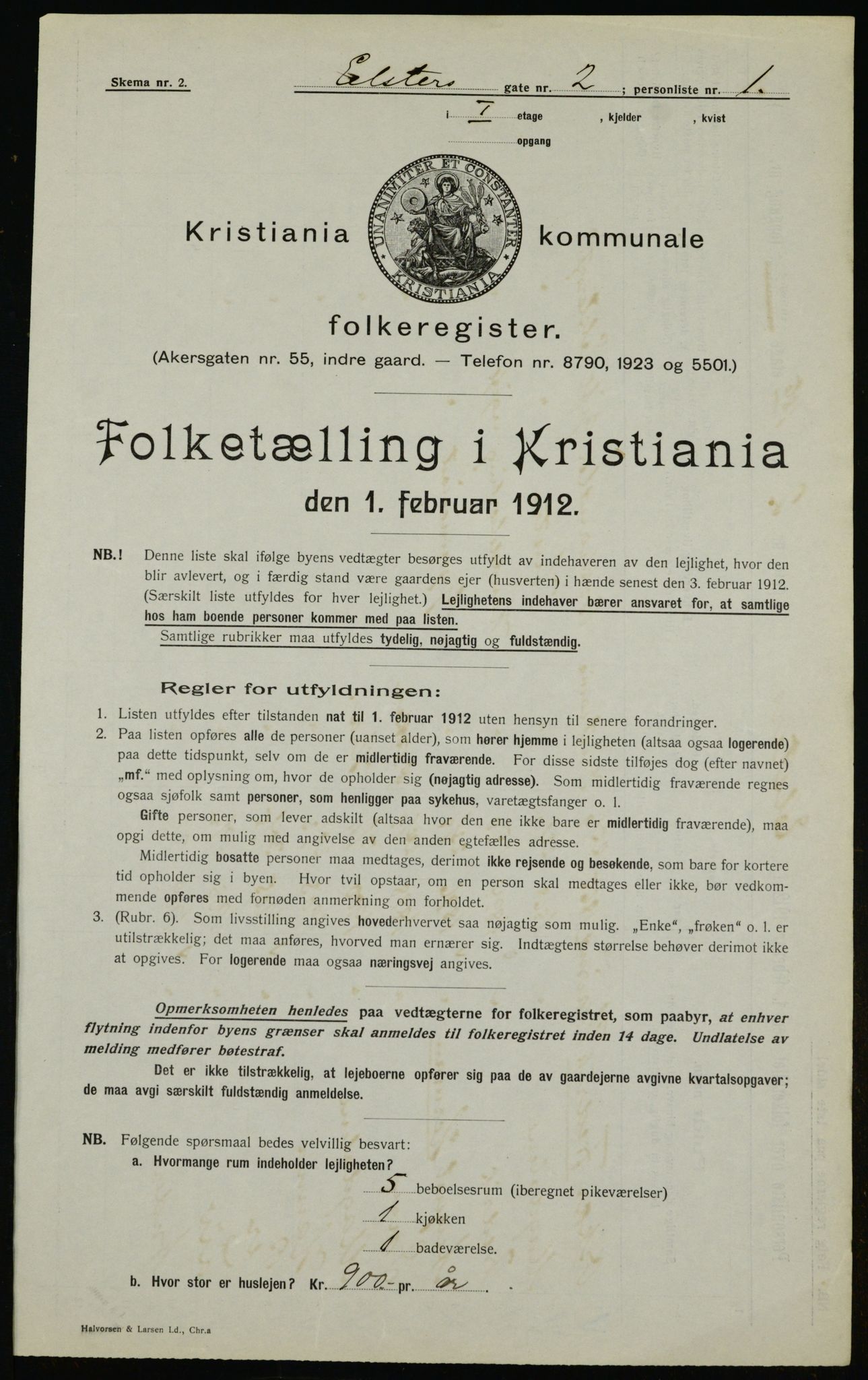 OBA, Municipal Census 1912 for Kristiania, 1912, p. 20812
