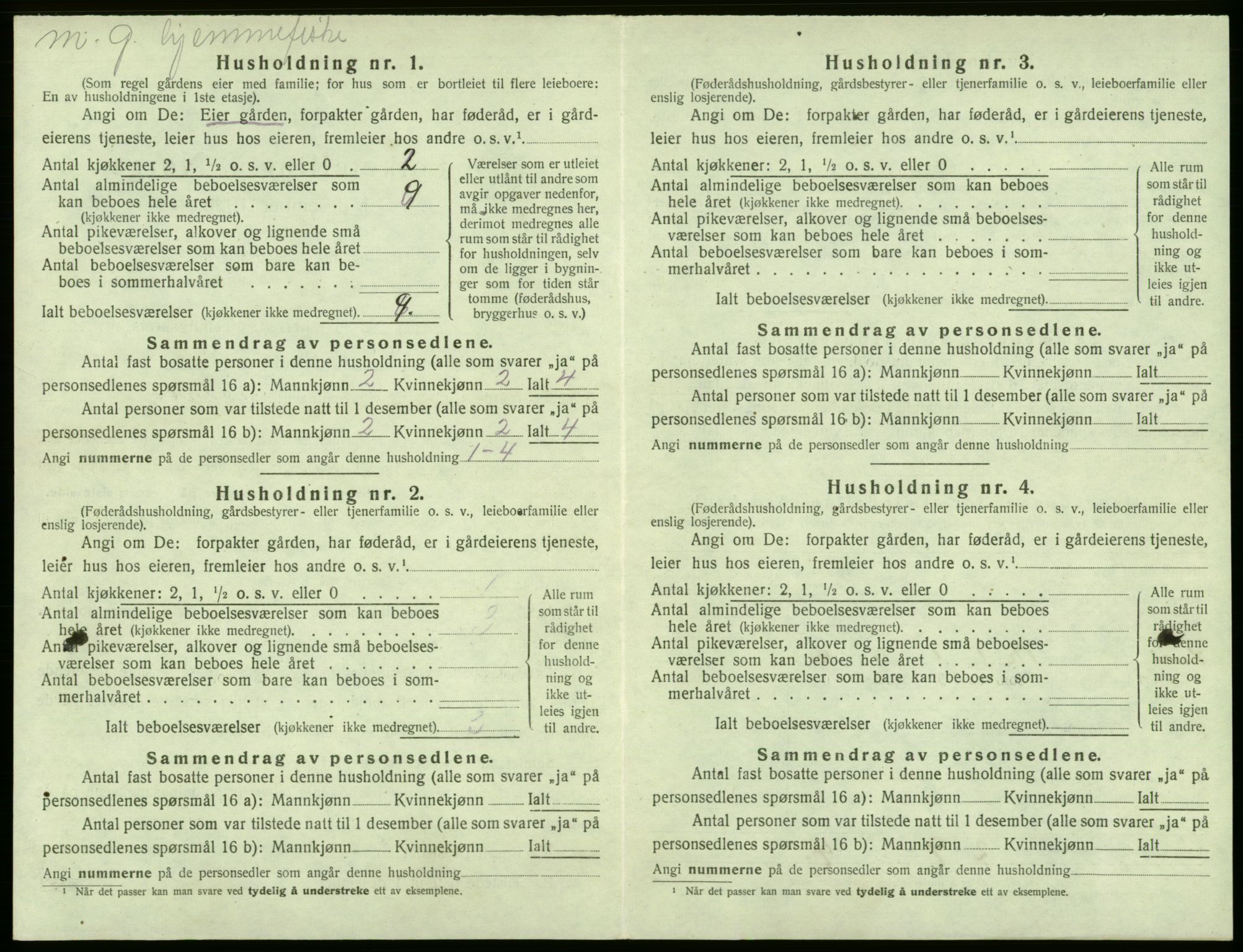 SAB, 1920 census for Sund, 1920, p. 727