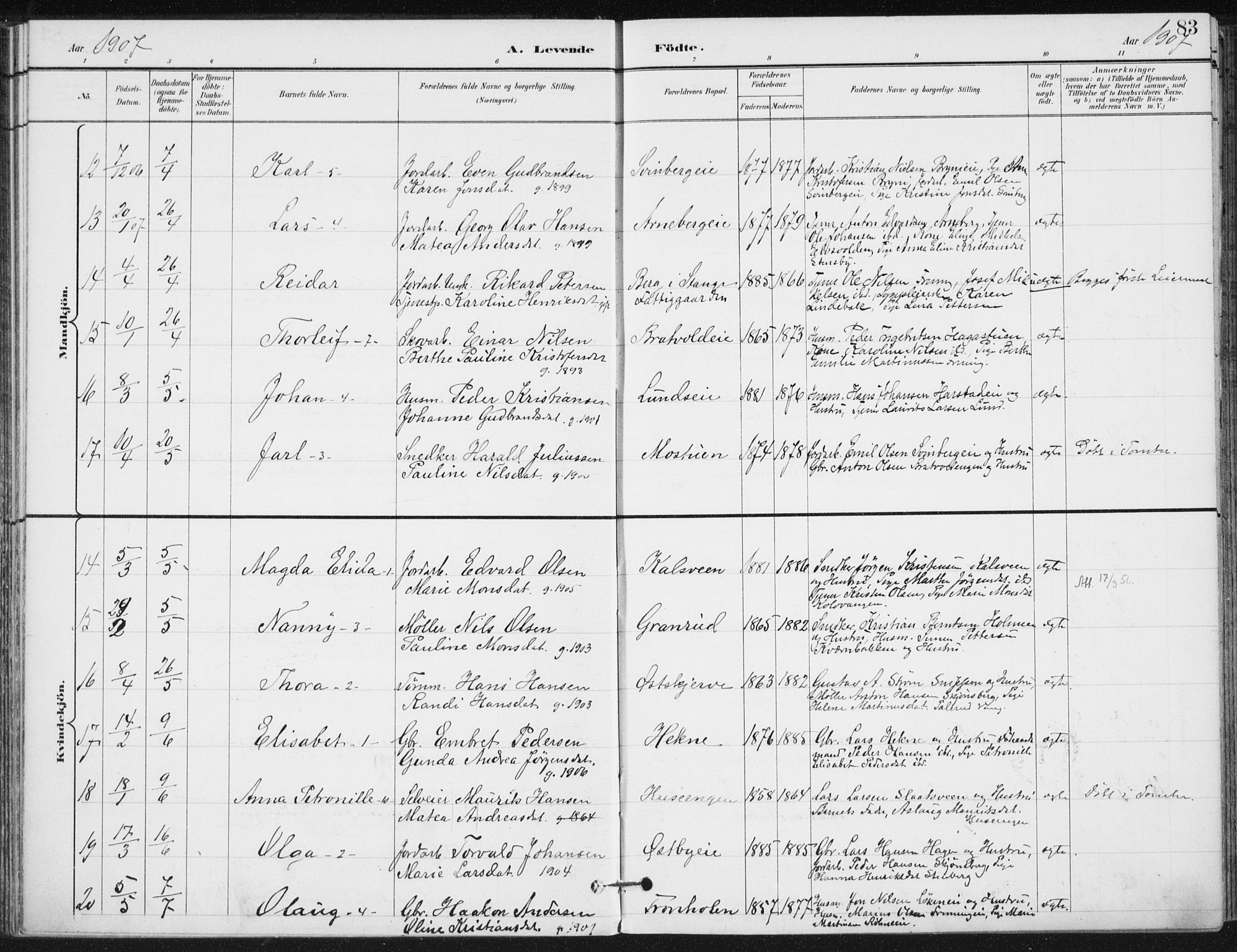 Romedal prestekontor, AV/SAH-PREST-004/K/L0011: Parish register (official) no. 11, 1896-1912, p. 83