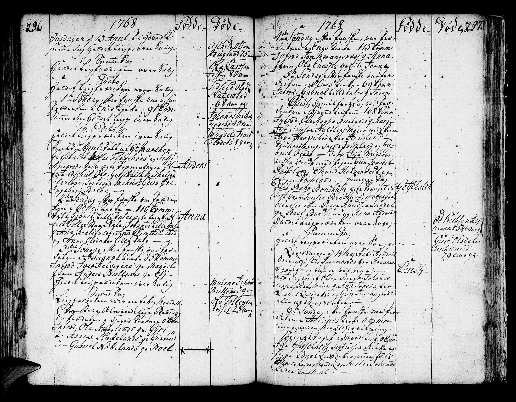 Kvinnherad sokneprestembete, AV/SAB-A-76401/H/Haa: Parish register (official) no. A 3, 1754-1777, p. 296-297