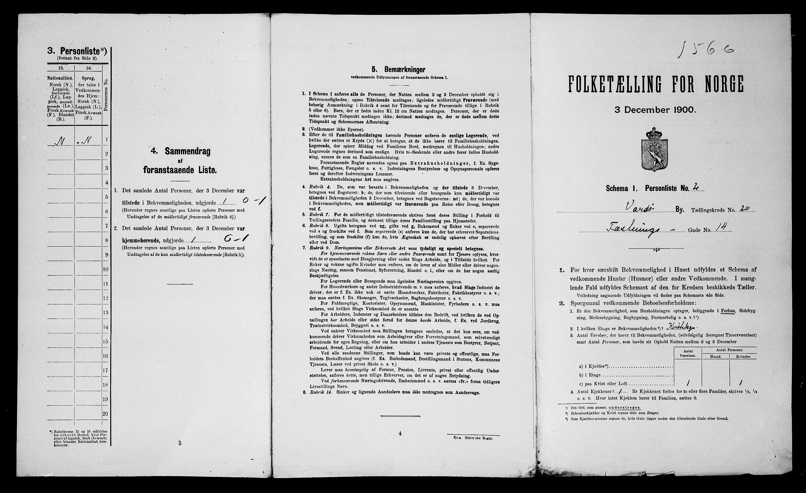 SATØ, 1900 census for Vardø, 1900, p. 1763