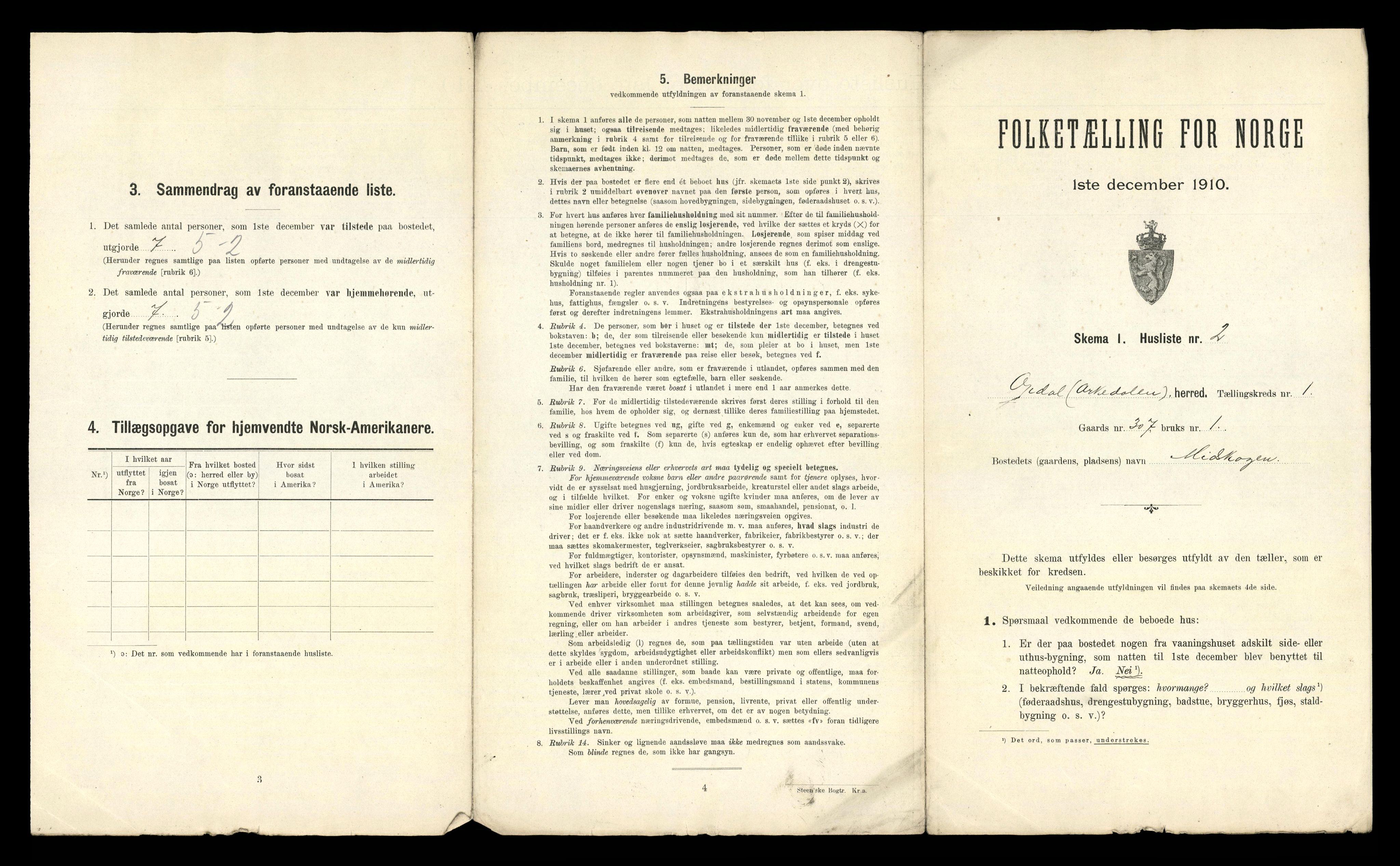 RA, 1910 census for Oppdal, 1910, p. 49