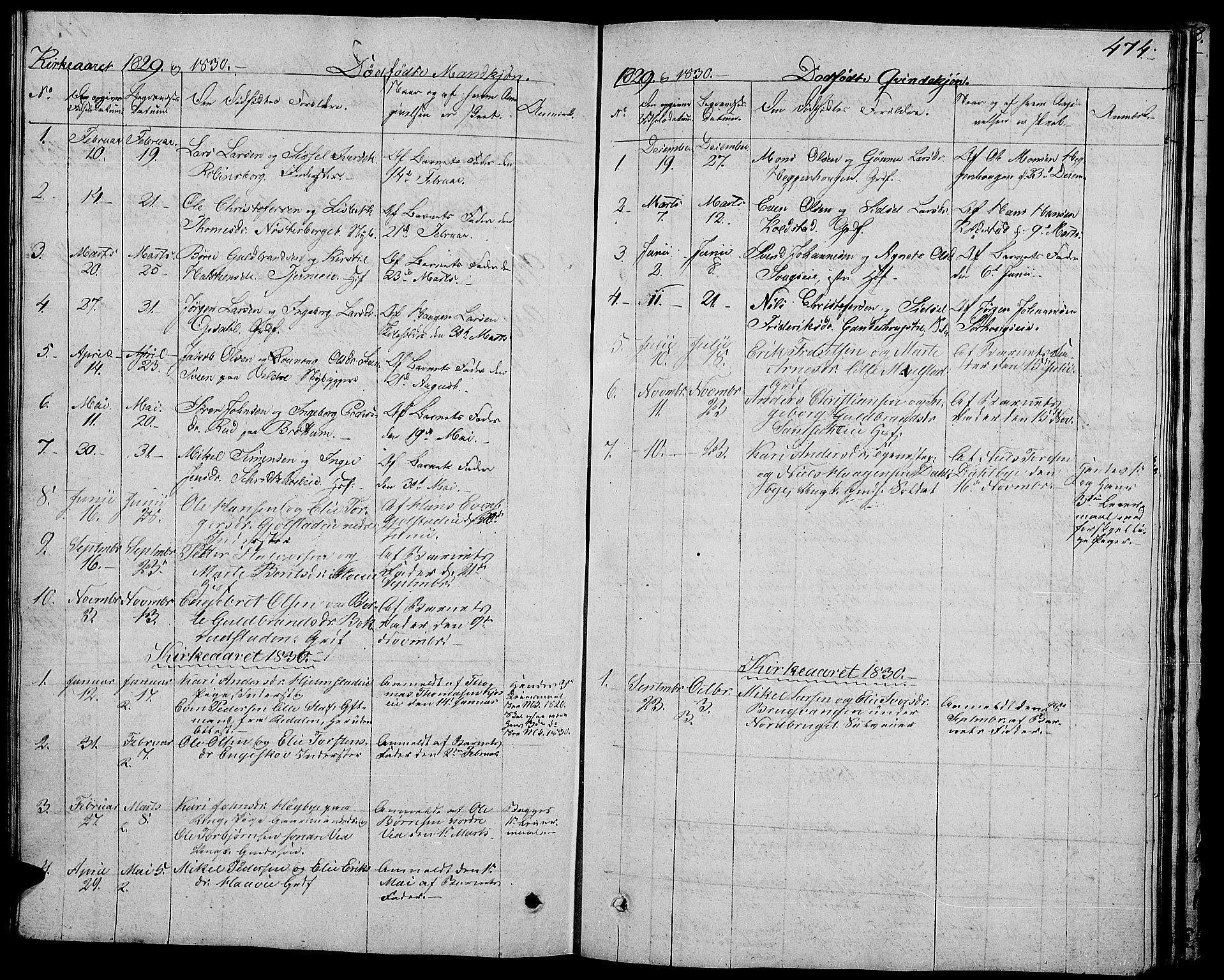 Ringsaker prestekontor, AV/SAH-PREST-014/L/La/L0004: Parish register (copy) no. 4, 1827-1838, p. 474