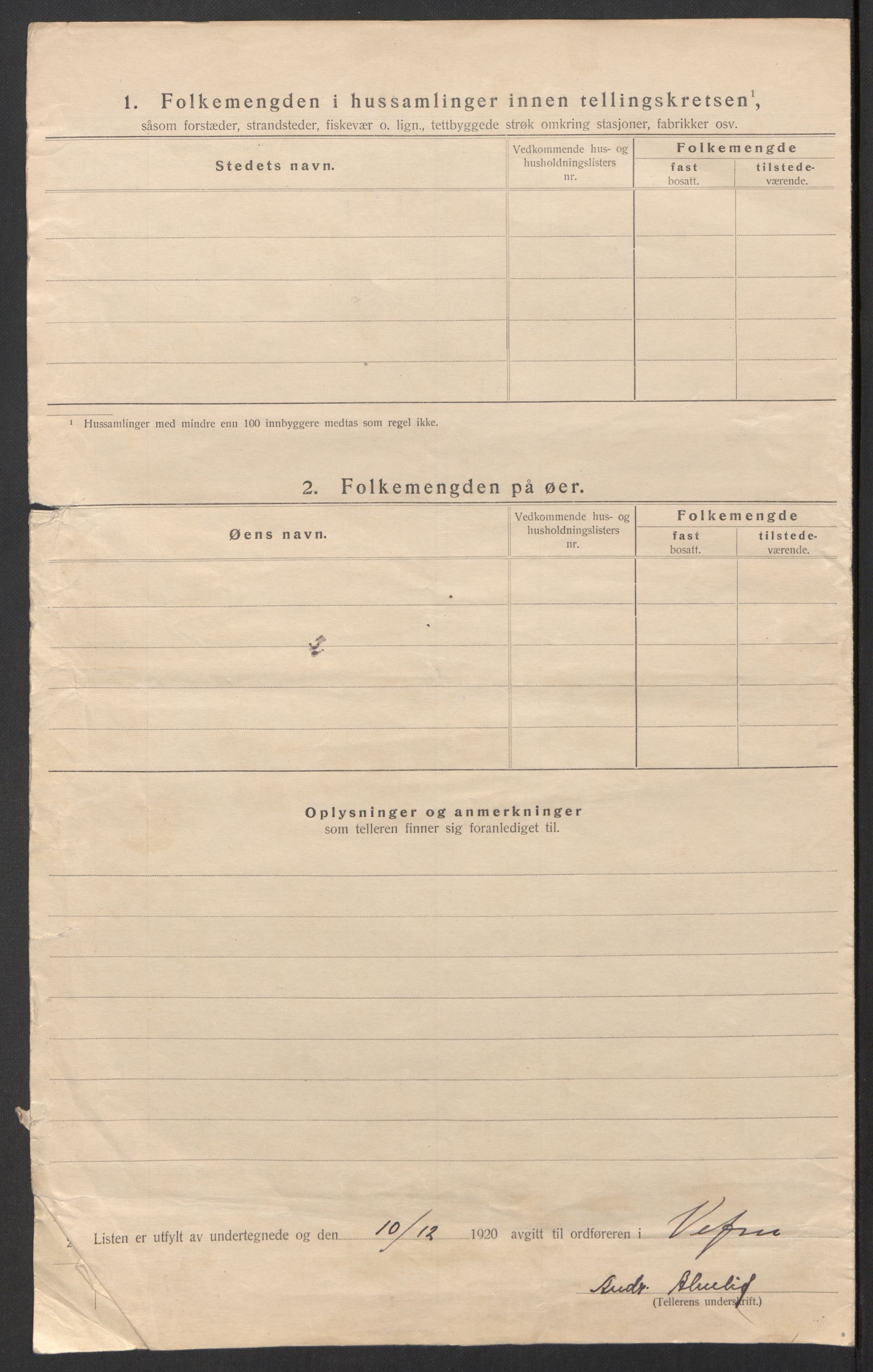 SAT, 1920 census for Vefsn, 1920, p. 47