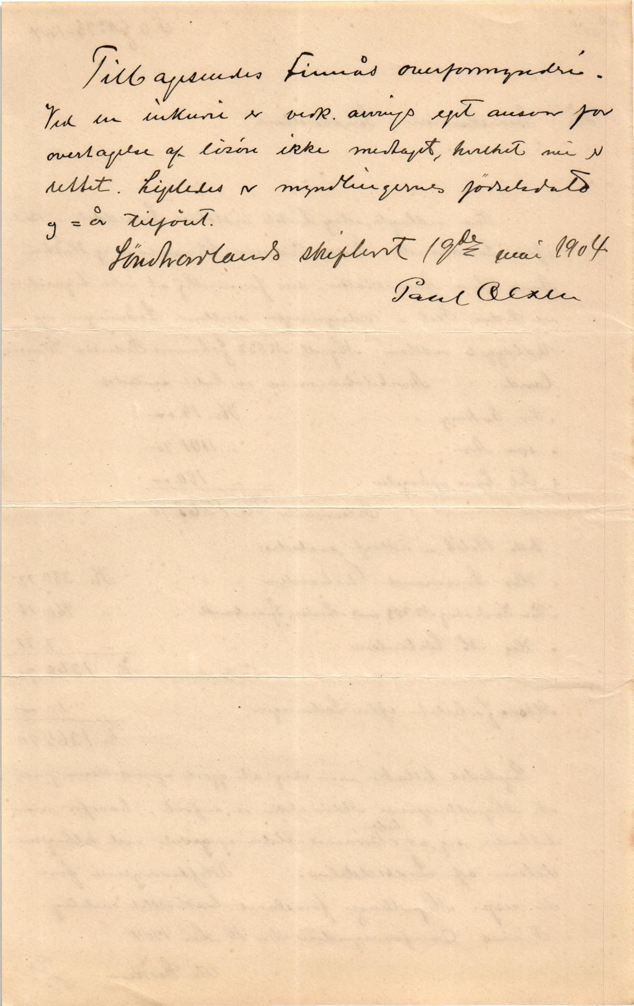 Finnaas kommune. Overformynderiet, IKAH/1218a-812/D/Da/Daa/L0002/0002: Kronologisk ordna korrespondanse / Kronologisk ordna korrespondanse, 1901-1904, p. 190