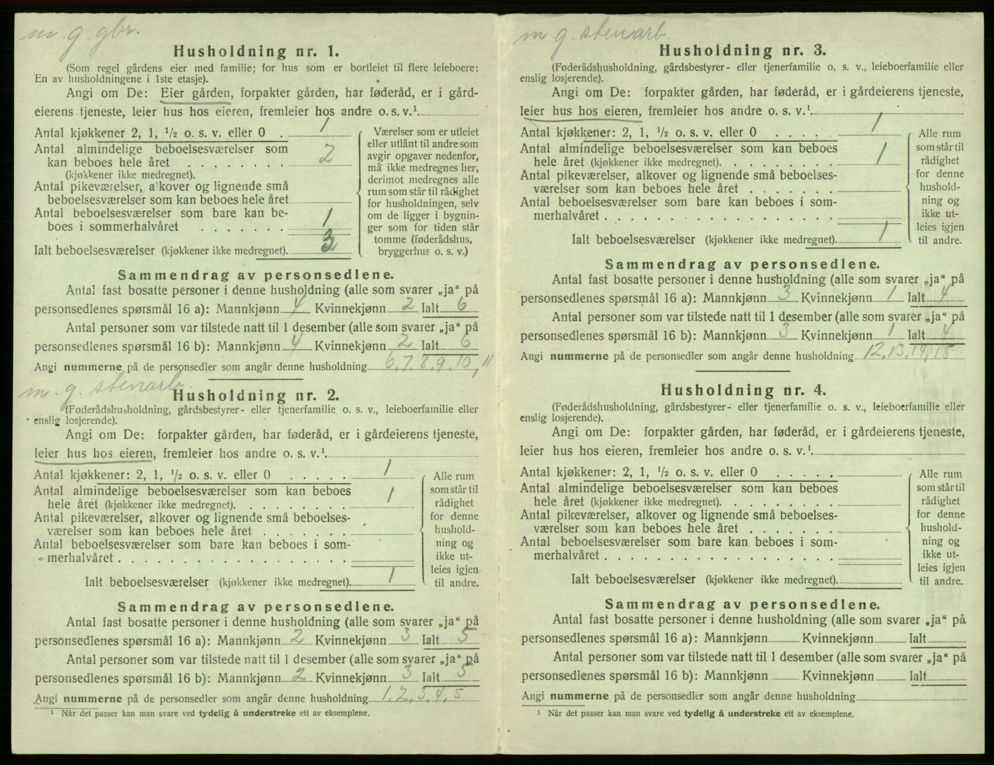 SAB, 1920 census for Fana, 1920, p. 520