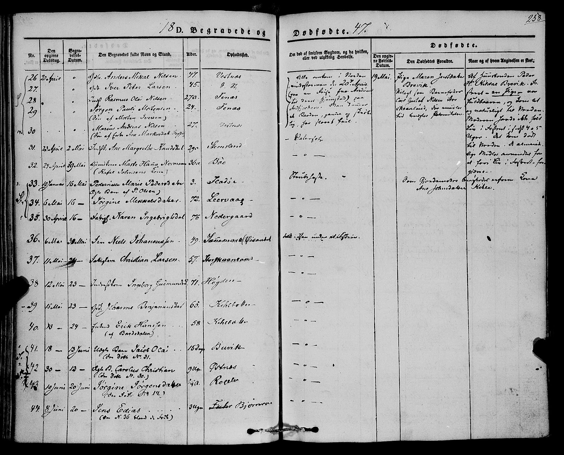 Trondenes sokneprestkontor, AV/SATØ-S-1319/H/Ha/L0009kirke: Parish register (official) no. 9, 1841-1852, p. 258