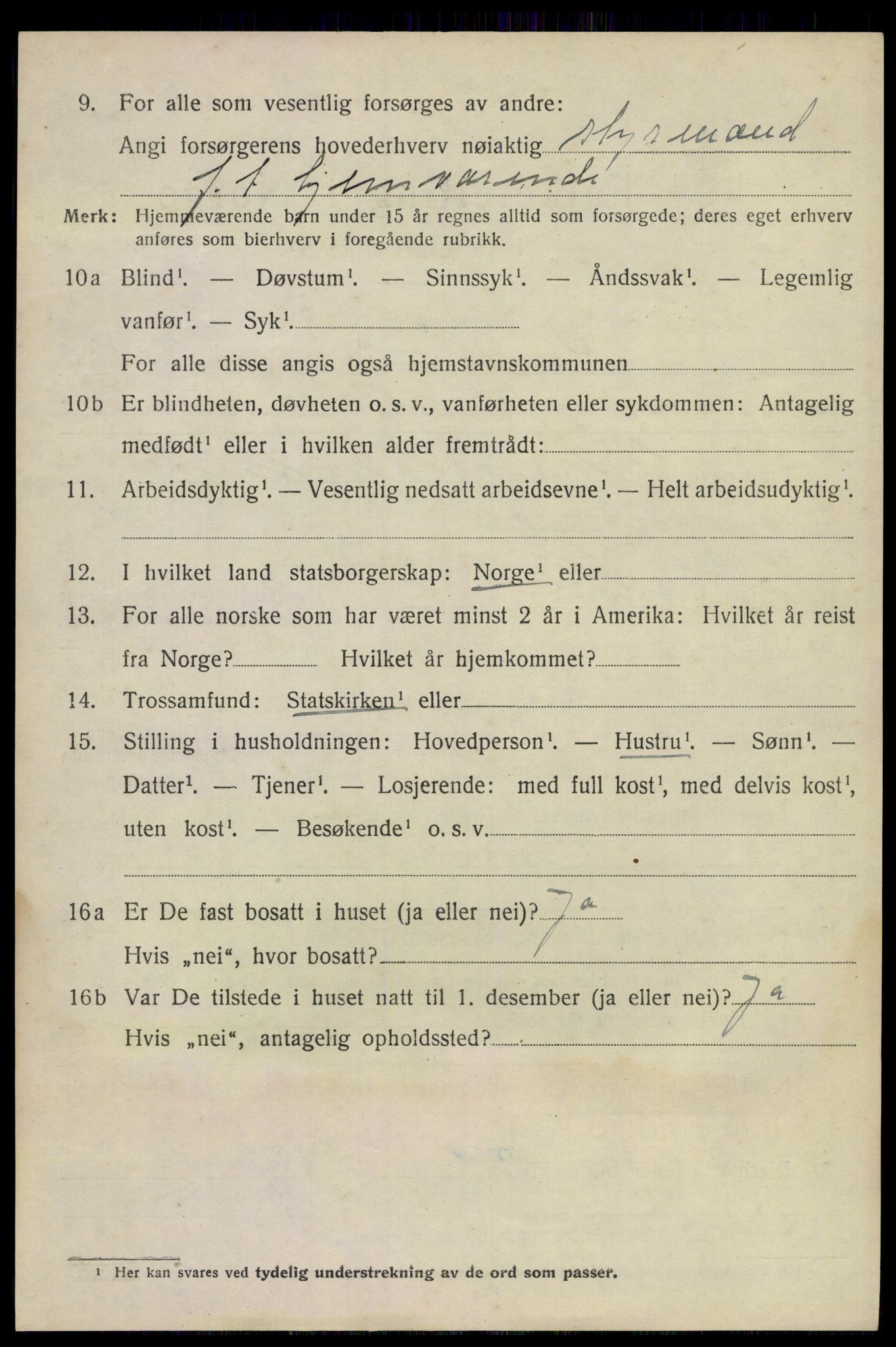 SAKO, 1920 census for Sandeherred, 1920, p. 19649
