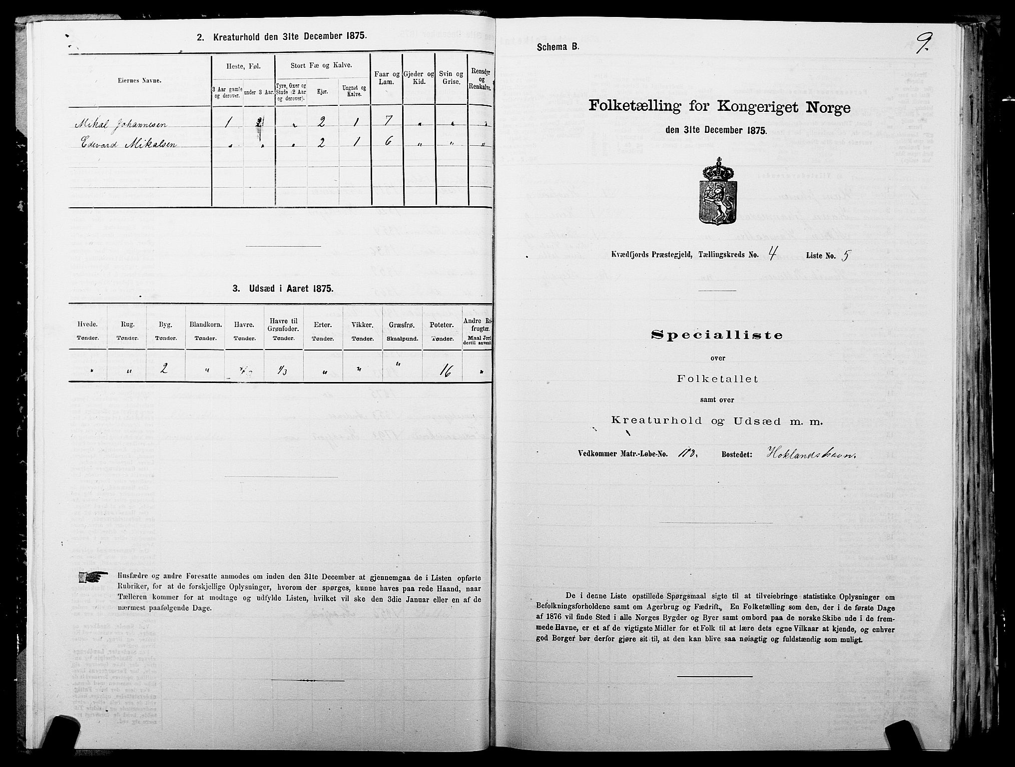 SATØ, 1875 census for 1911P Kvæfjord, 1875, p. 3009