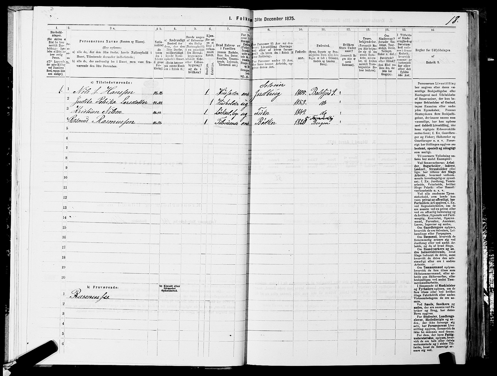 SATØ, 1875 census for 1933P Balsfjord, 1875, p. 1618