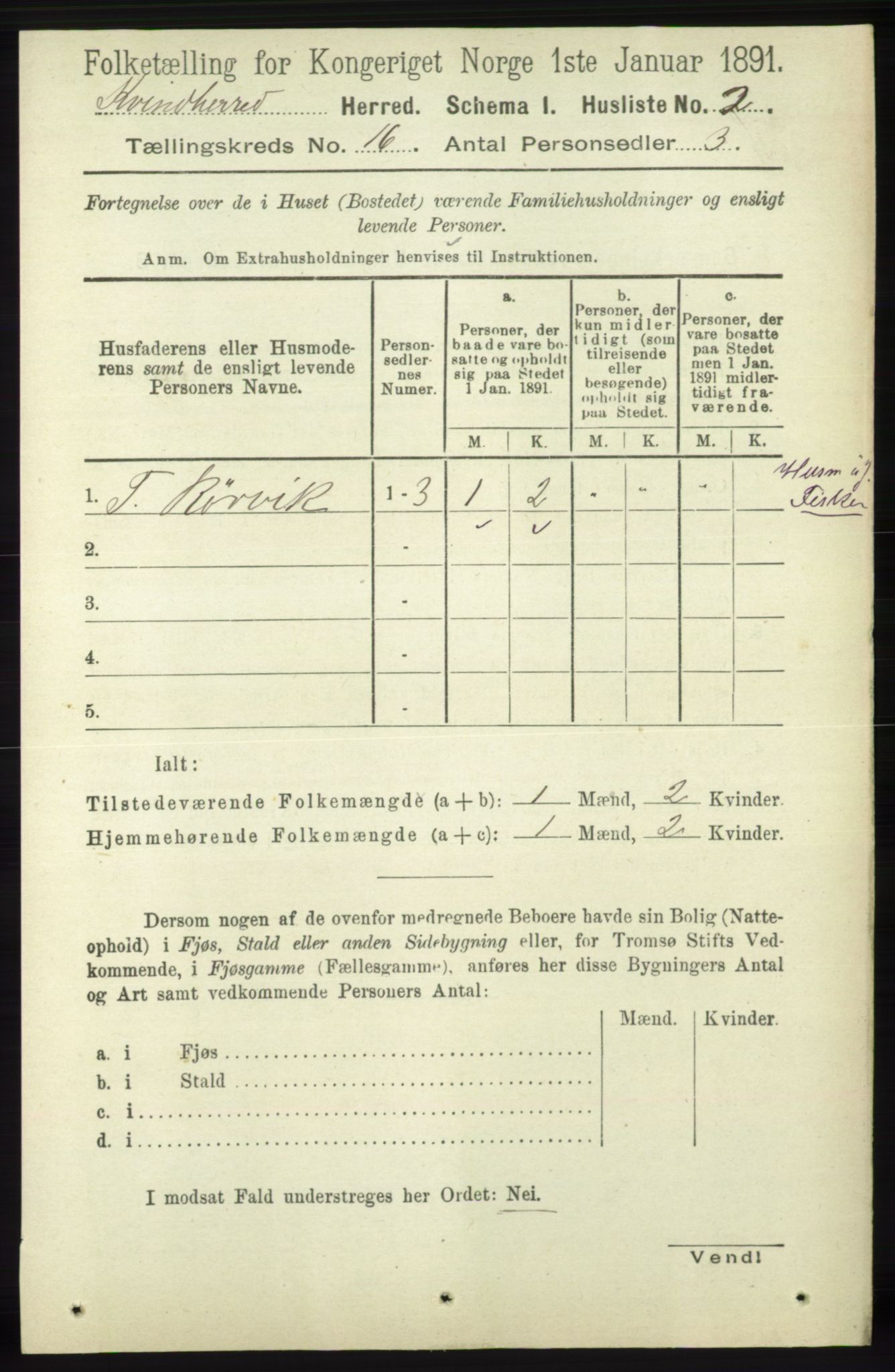 RA, 1891 census for 1224 Kvinnherad, 1891, p. 5375