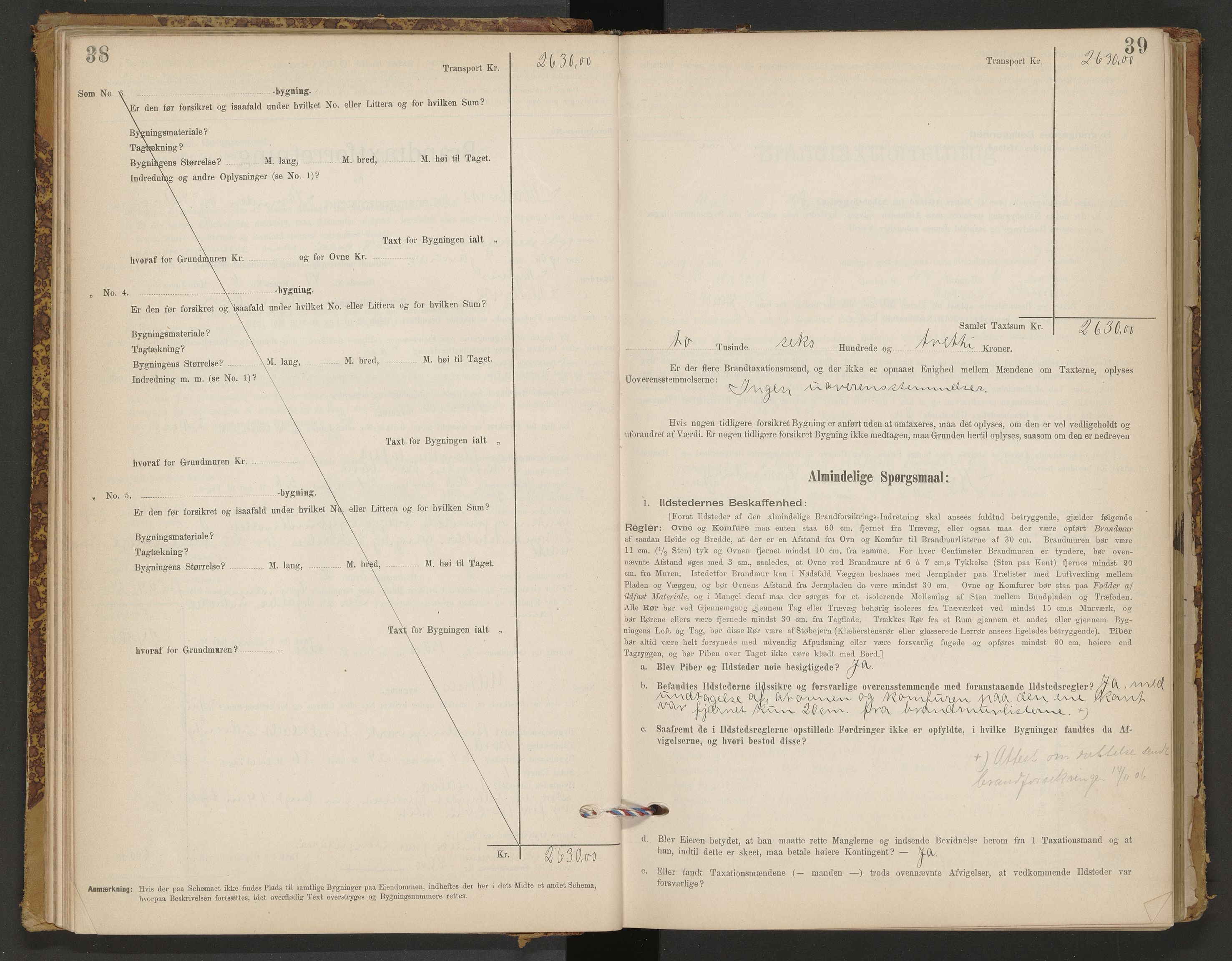 Norges Brannkasse Malvik, AV/SAT-A-1289/Fb/L0001: Branntakstprotokoll, 1895-1945, p. 38-39