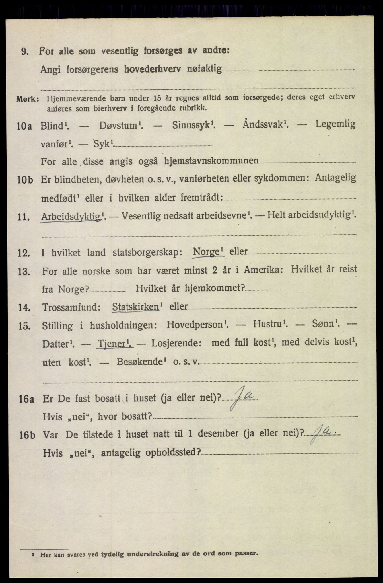 SAH, 1920 census for Tynset, 1920, p. 6555