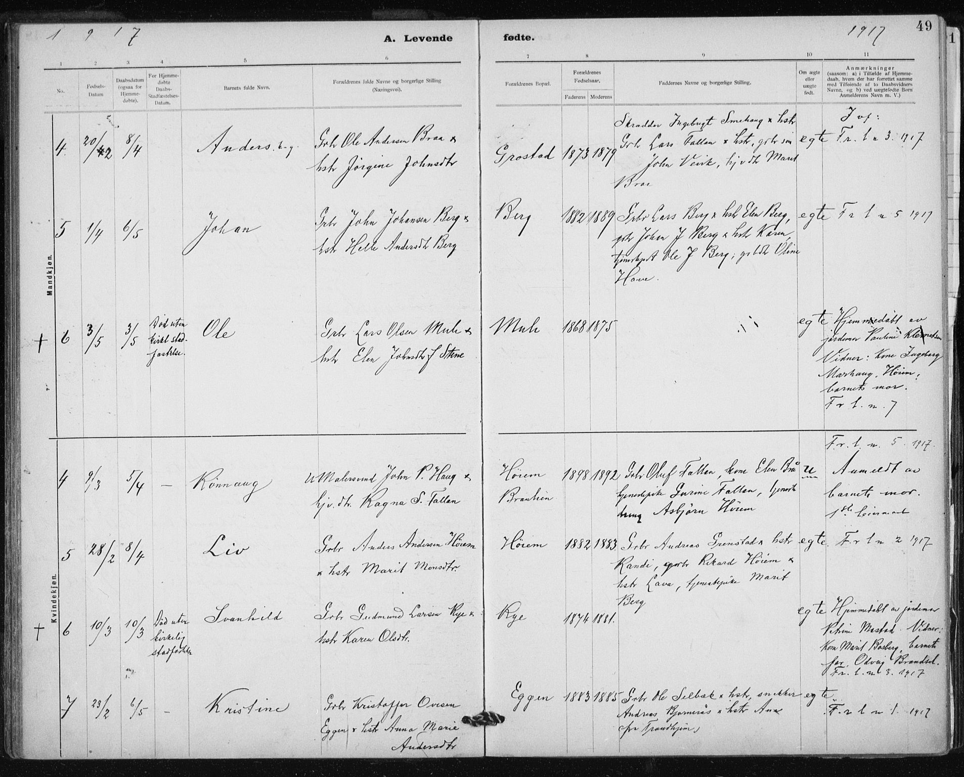 Ministerialprotokoller, klokkerbøker og fødselsregistre - Sør-Trøndelag, AV/SAT-A-1456/612/L0381: Parish register (official) no. 612A13, 1907-1923, p. 49