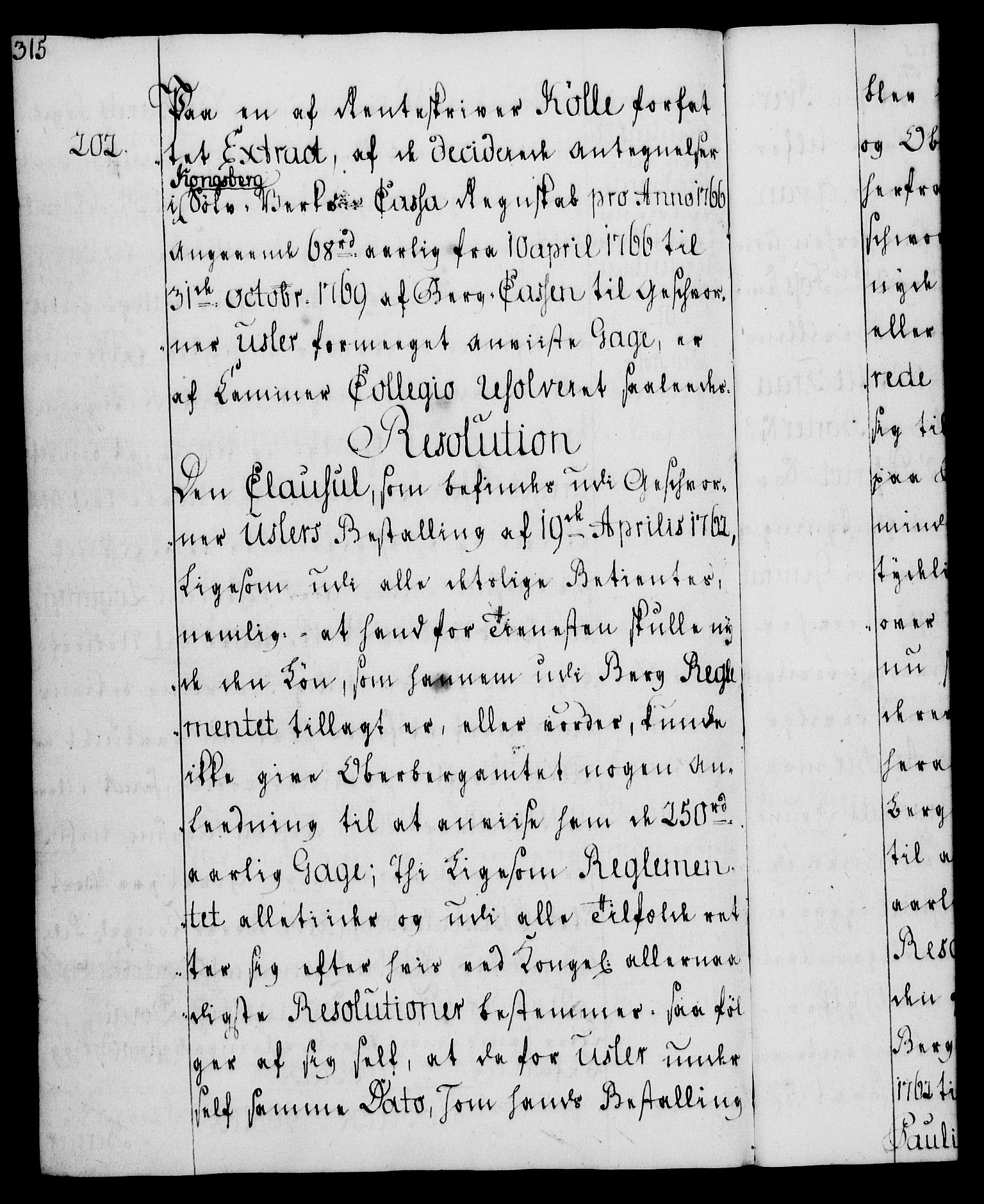 Rentekammeret, Kammerkanselliet, AV/RA-EA-3111/G/Gg/Gga/L0008: Norsk ekspedisjonsprotokoll med register (merket RK 53.8), 1768-1771, p. 315