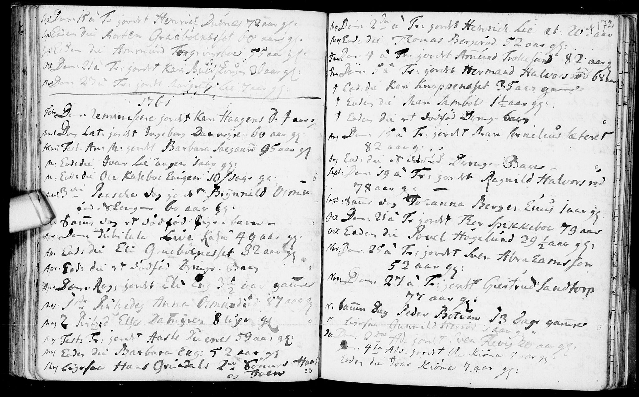 Aremark prestekontor Kirkebøker, SAO/A-10899/F/Fb/L0002: Parish register (official) no.  II 2, 1745-1795, p. 172