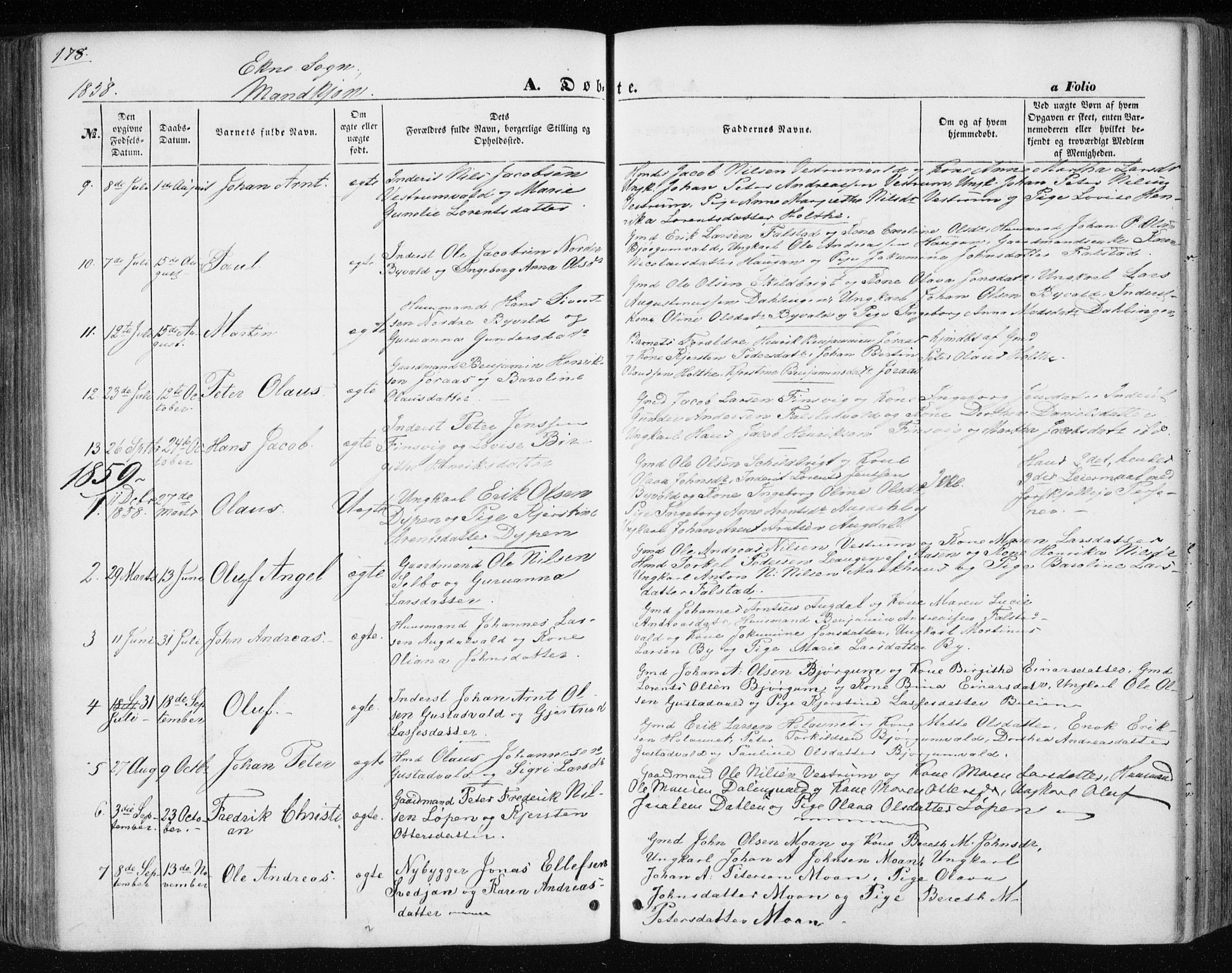 Ministerialprotokoller, klokkerbøker og fødselsregistre - Nord-Trøndelag, AV/SAT-A-1458/717/L0154: Parish register (official) no. 717A07 /3, 1850-1862, p. 178