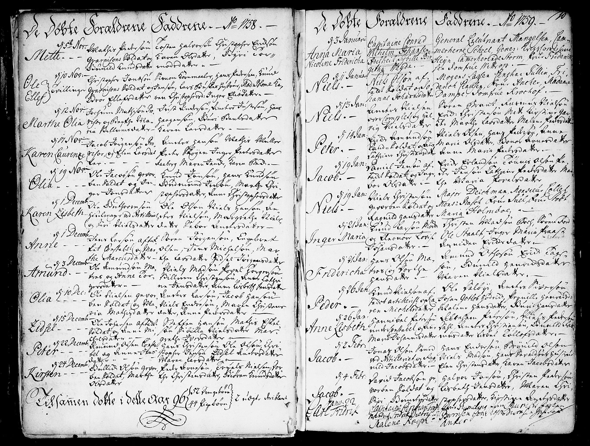 Garnisonsmenigheten Kirkebøker, SAO/A-10846/F/Fa/L0002: Parish register (official) no. 2, 1757-1776, p. 10
