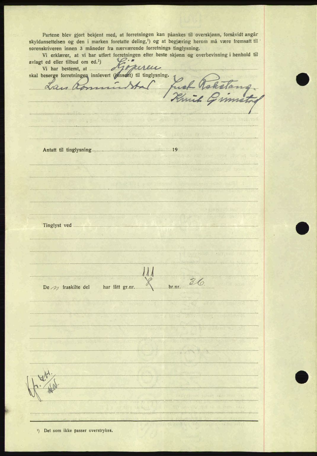 Nordmøre sorenskriveri, AV/SAT-A-4132/1/2/2Ca: Mortgage book no. A93, 1942-1942, Diary no: : 2742/1942