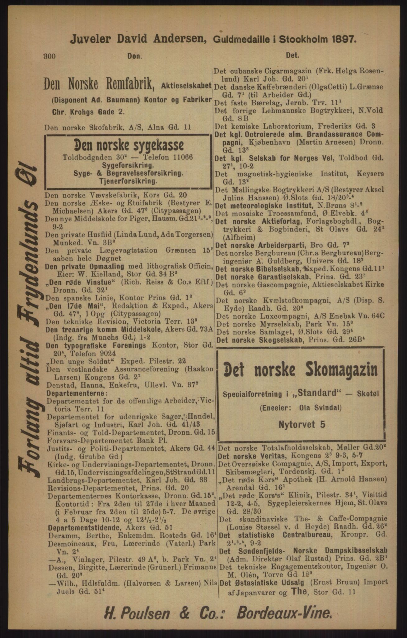 Kristiania/Oslo adressebok, PUBL/-, 1905, p. 300