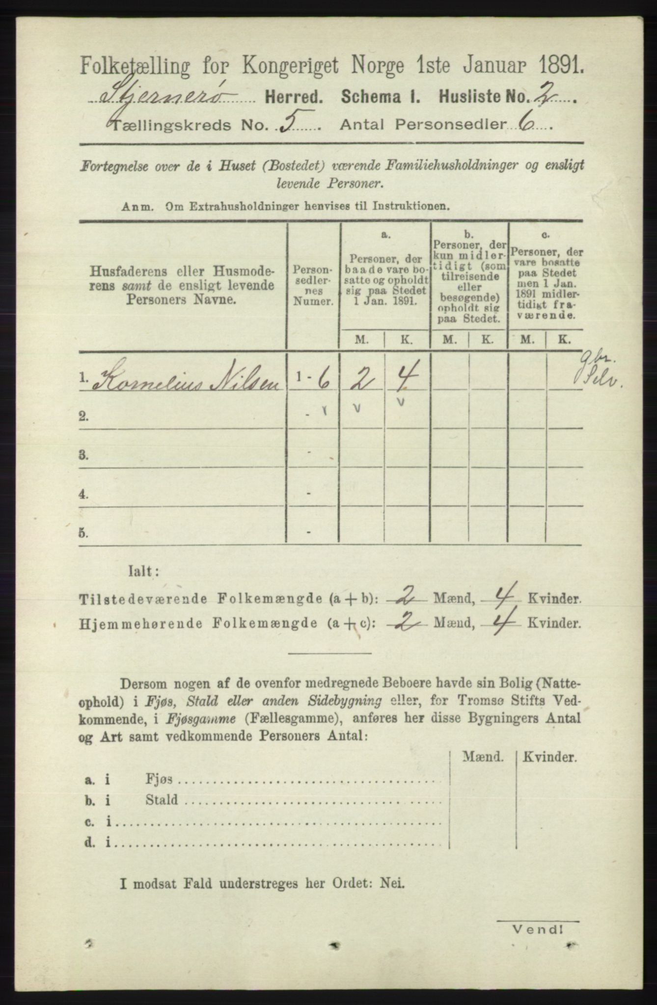 RA, 1891 census for 1140 Sjernarøy, 1891, p. 746