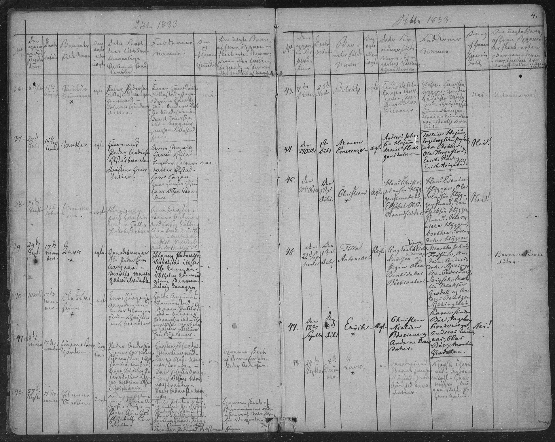 Røyken kirkebøker, SAKO/A-241/F/Fa/L0005: Parish register (official) no. 5, 1833-1856, p. 4