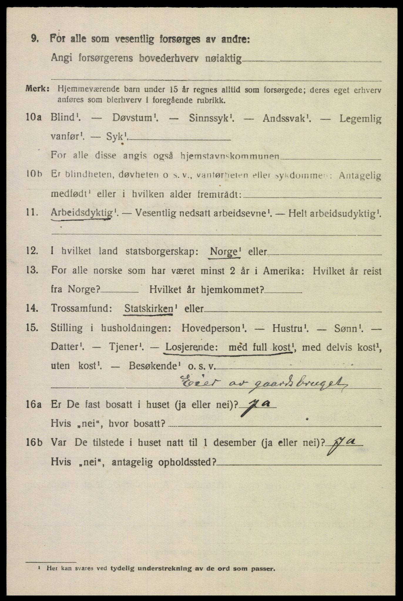 SAK, 1920 census for Øyslebø, 1920, p. 905