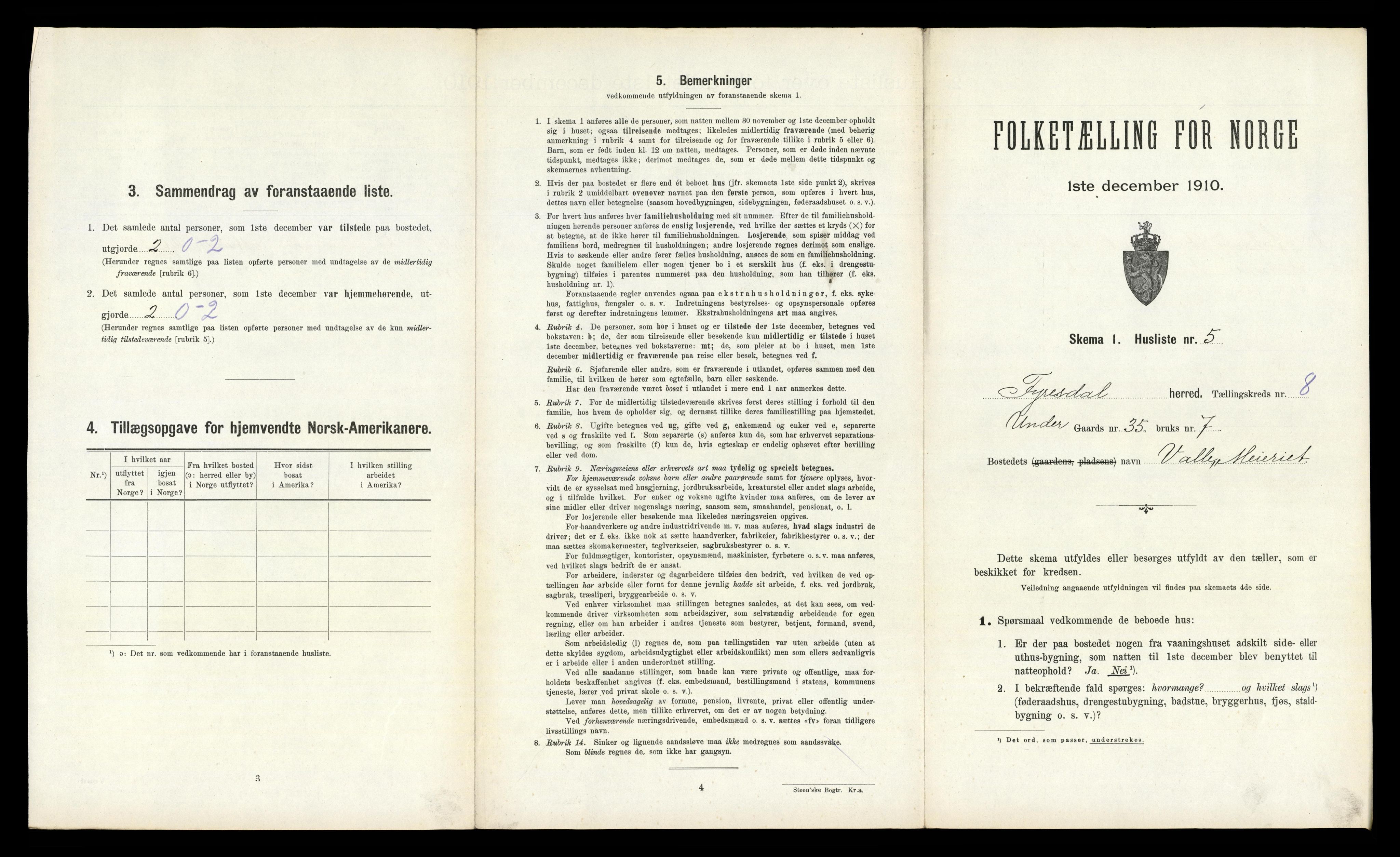 RA, 1910 census for Fyresdal, 1910, p. 571