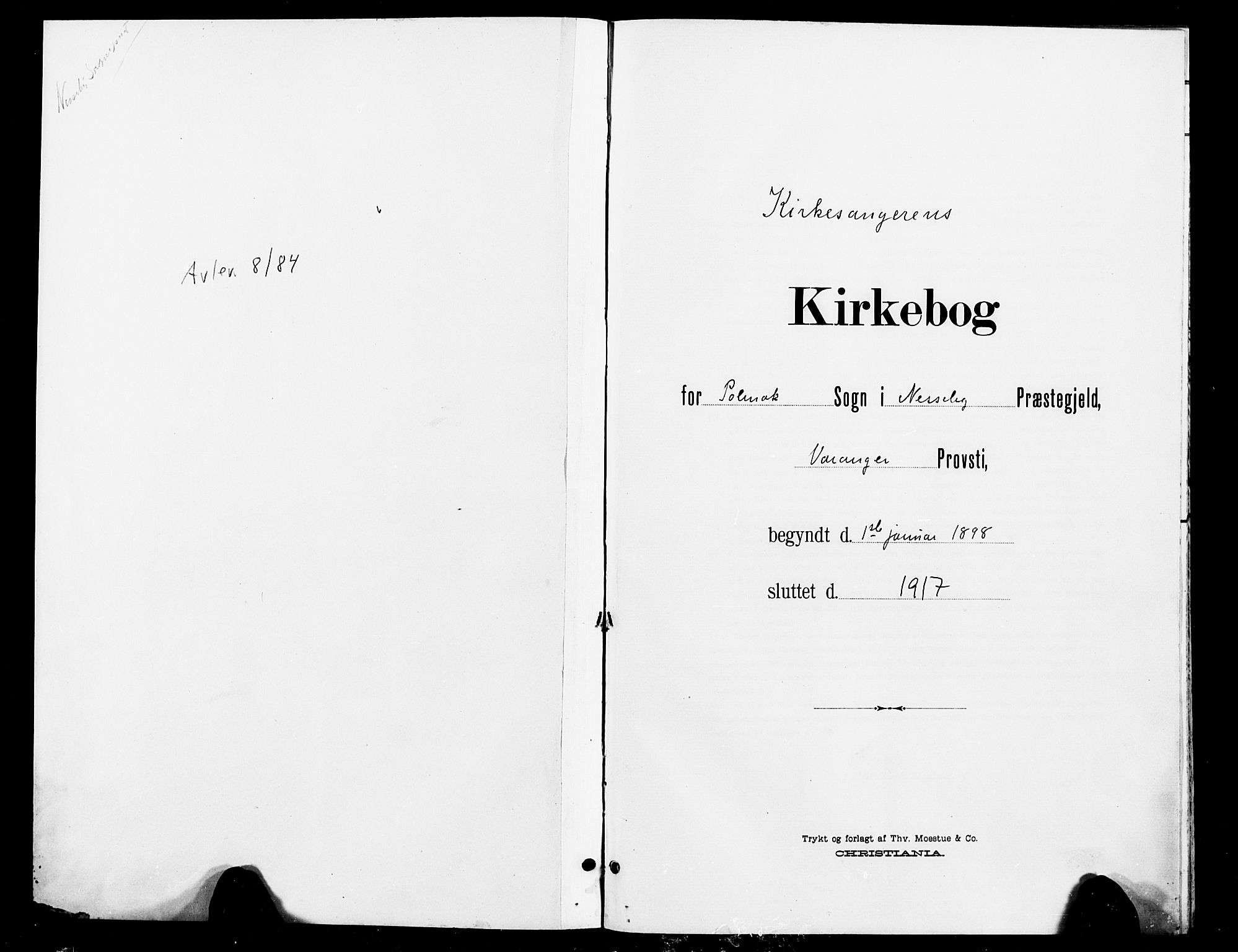 Nesseby sokneprestkontor, SATØ/S-1330/H/Hb/L0008klokker: Parish register (copy) no. 8, 1898-1917