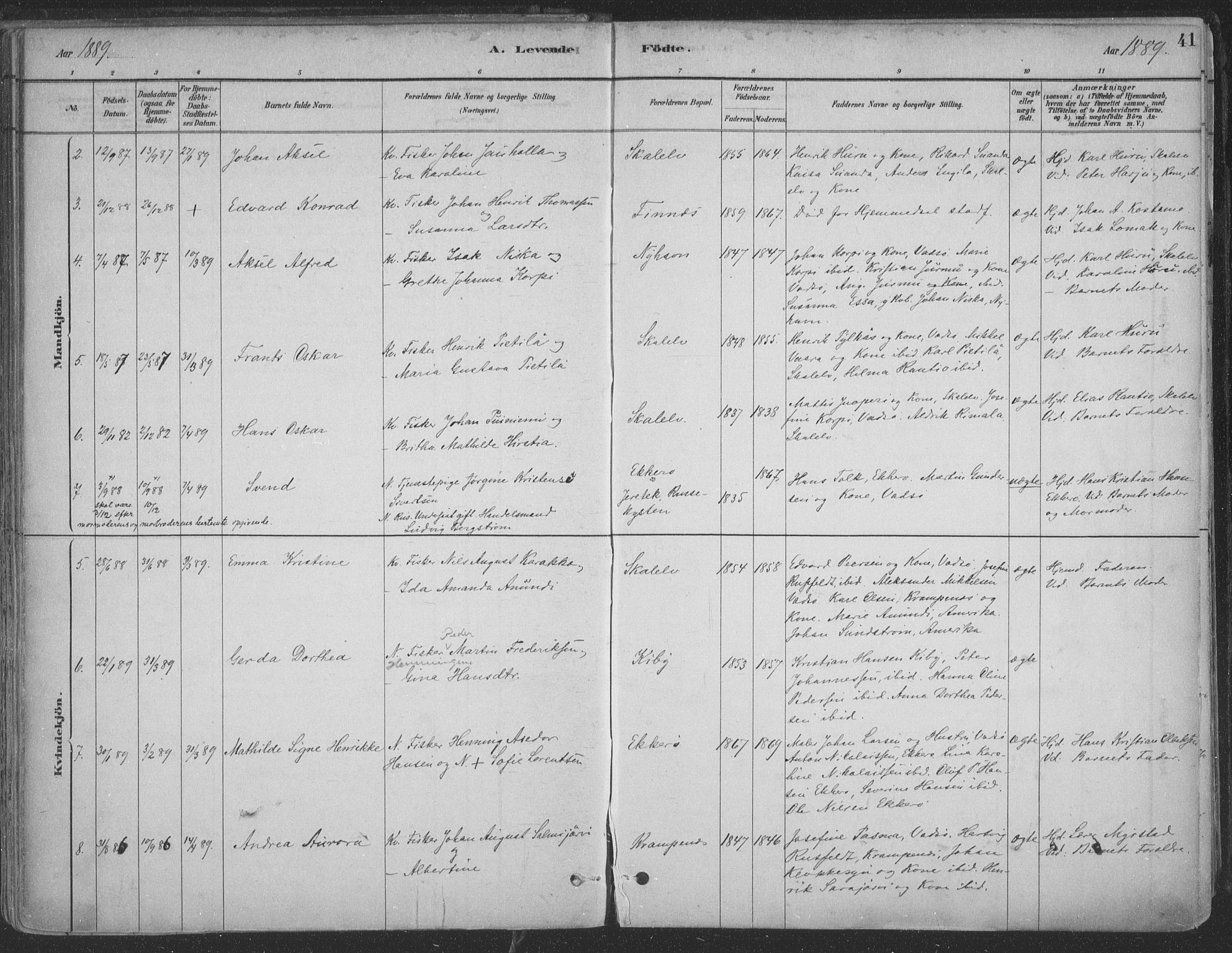 Vadsø sokneprestkontor, SATØ/S-1325/H/Ha/L0009kirke: Parish register (official) no. 9, 1881-1917, p. 41